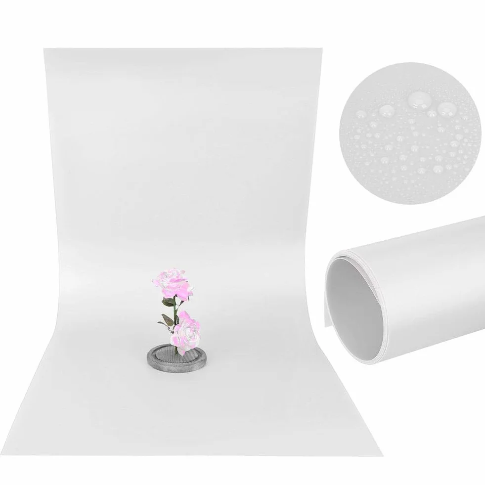 VBESTLIFE Tło tablica fotografia PVC tło płyta fotografia strzelanie tło tablica akcesoria do kosmetyków 120x60cm (biały)