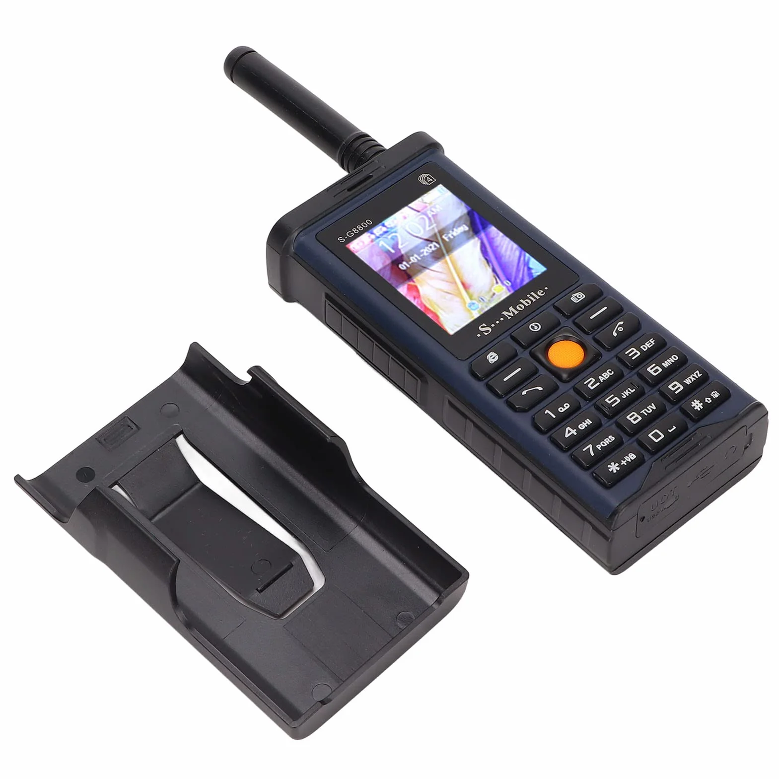 Odblokowany Telefon Komórkowy dla Seniorów, 2G Big Button Senior Cell Phone ze zdejmowaną anteną, Głośna głośność, Latarka, 4 Karty SIM do 16 GB, pojemność 2400 MAh, łatwy w