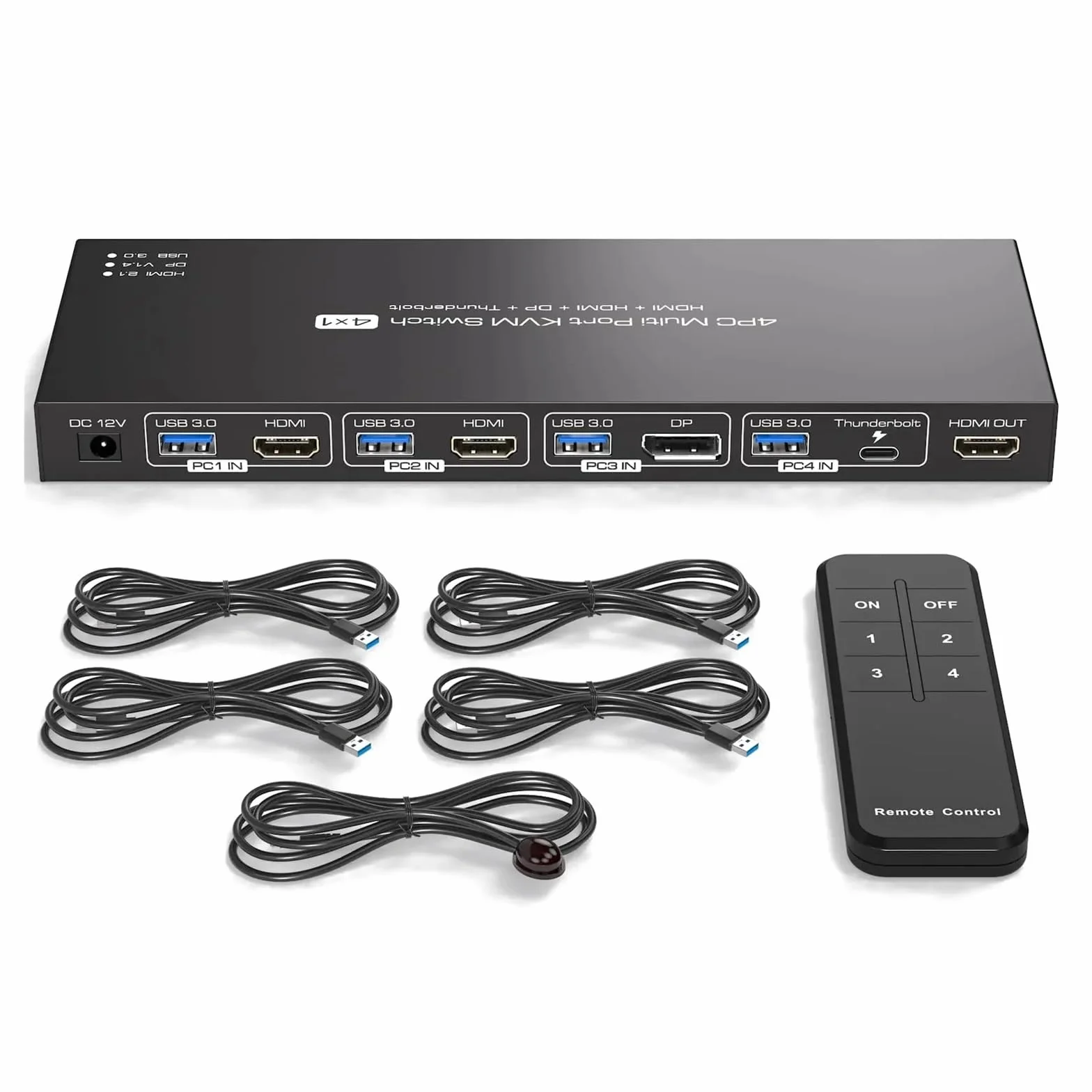 Konwertery wideo, 2 + Displayport KVM Switch Thunderbolt4 KVM Switches 4K144Hz