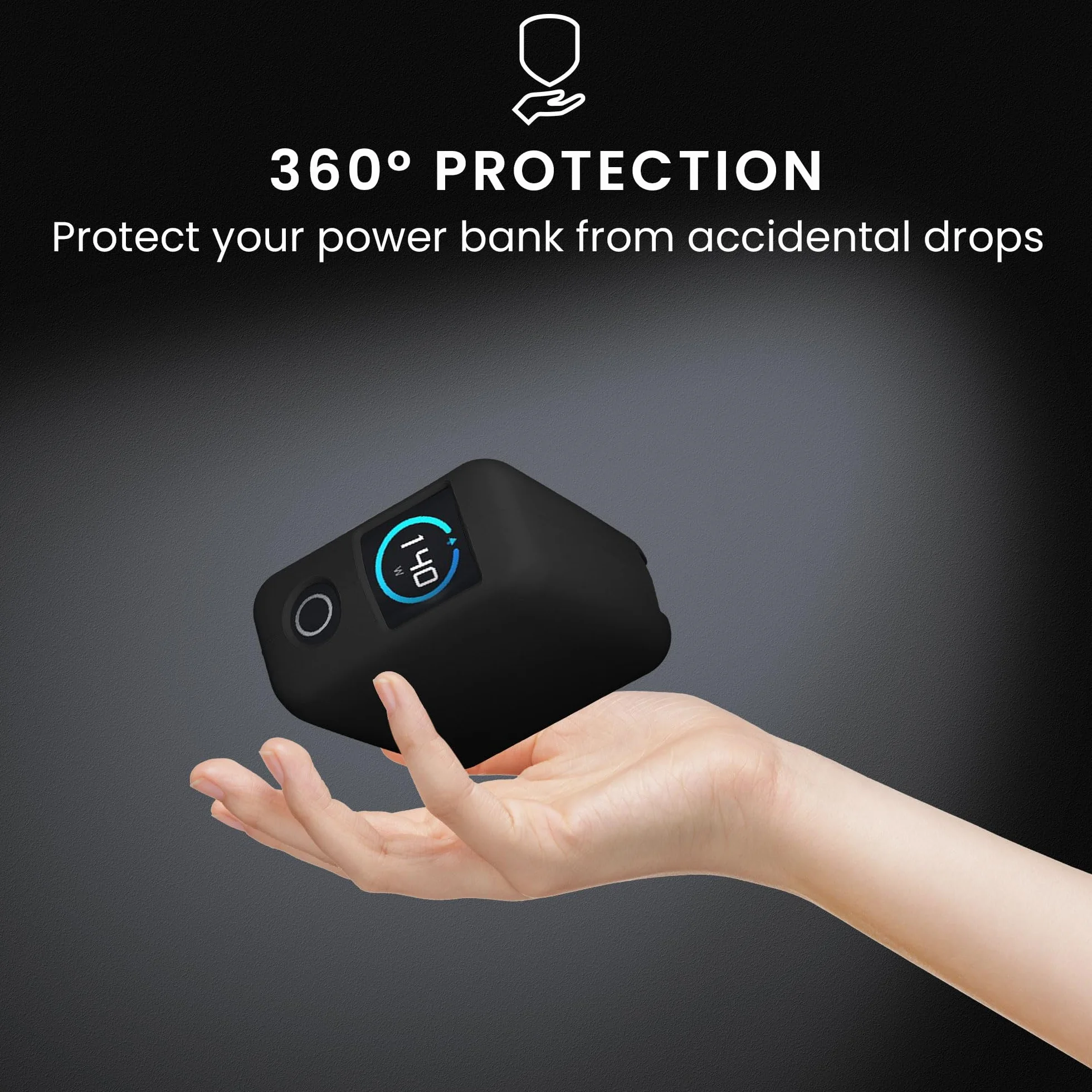 kwmobile Silikonowa osłona powerbanku Anker Zolo 140W Case etui ochronne czarny