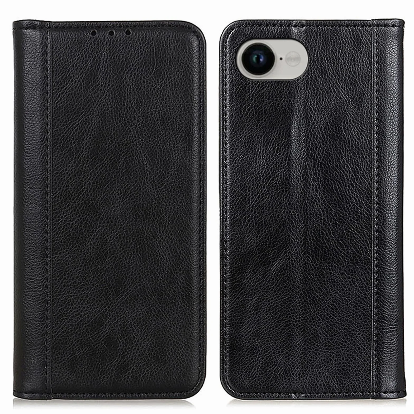 Magnetyczne etui na telefon komórkowy z klapką do iPhone 16 E/SE4, portfel, skórzane, z przegródkami na karty, odporne na uderzenia, zielone, SE4