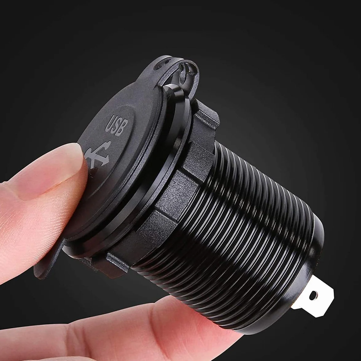 Gniazdo ładowarki samochodowej USB Alnicov 12V/24V 36W Szybkie ładowanie QC3.0 Podwójna ładowarka USB Panel zasilania Szybkie ładowanie Adapter z przełącznikiem Woltomierz LED