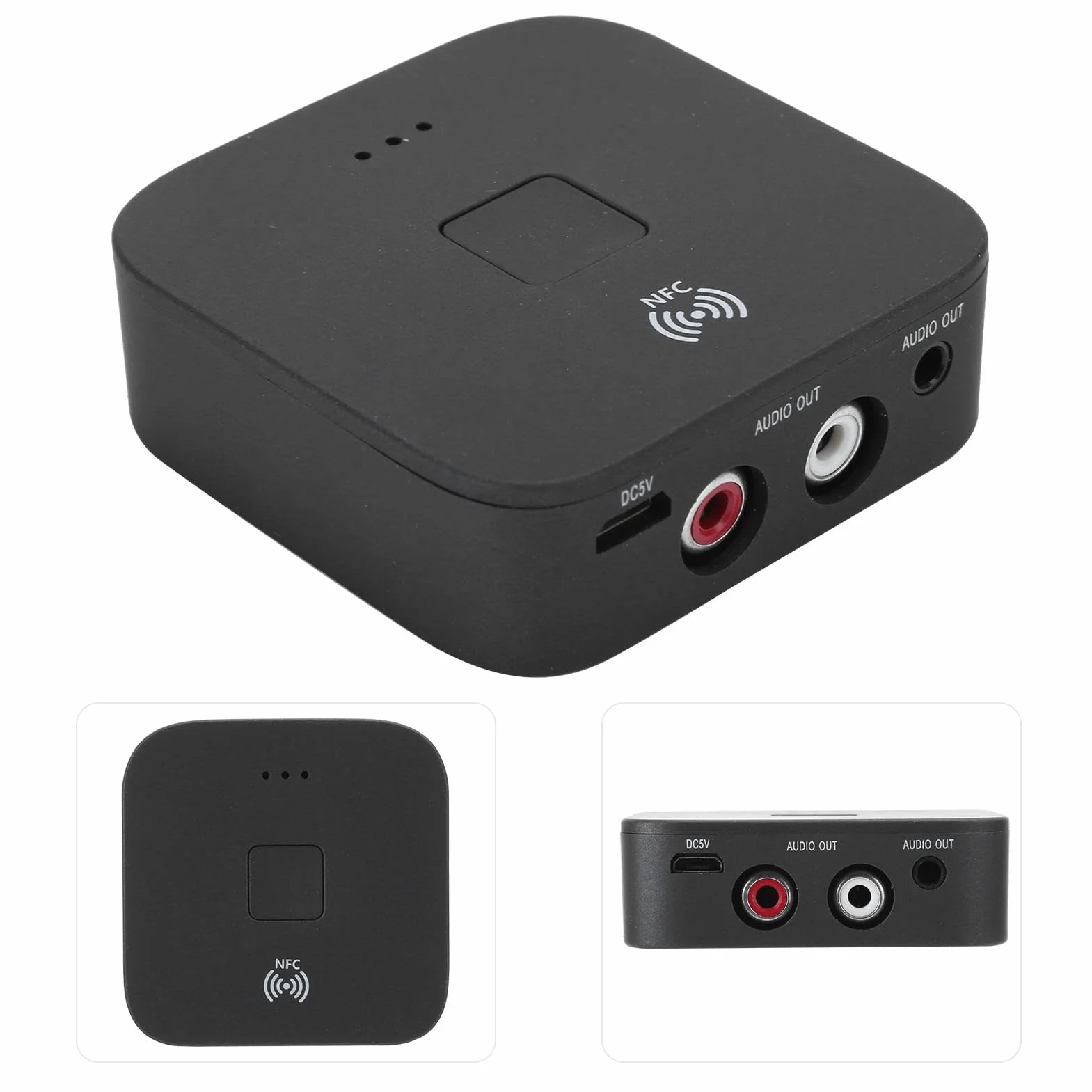 Odbiornik audio Bluetooth 5.0 z NFC, HiFi Bluetooth, jack 3,5 mm i RCA, kabel USB, odbiornik audio do telewizora, samochodu, głośników i urządzeń stereo