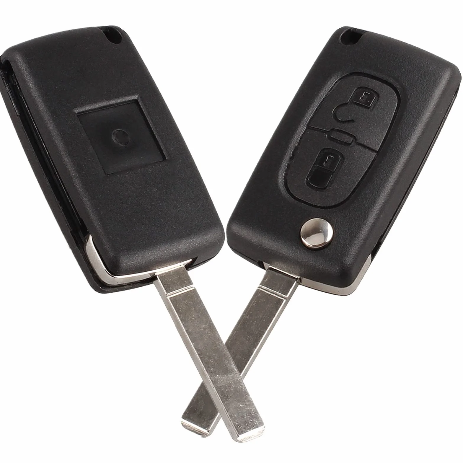 Zestaw 2 kluczyków obudowa pilota zdalnego sterowania kompatybilna Citroen C2 C3 C4 C5 C6 C8 Xsara Peugeot 107 207 307 307S 308 407 607 HU83