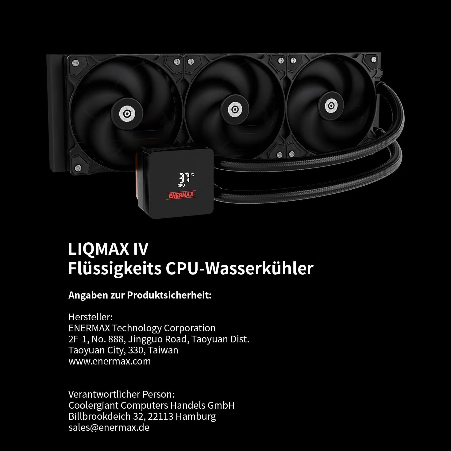 ENERMAX LIQMAX IV AIO CPU 240 mm chłodzenie wodne|Dual Chamber|TDP 360W+|Intel LGA 1851/1700/115x/2066| AMD AM5/AM4 | cyfrowy wyświetlacz |2 x 120 PWM Performance Flow Fan | ELC-LMIV240-SF