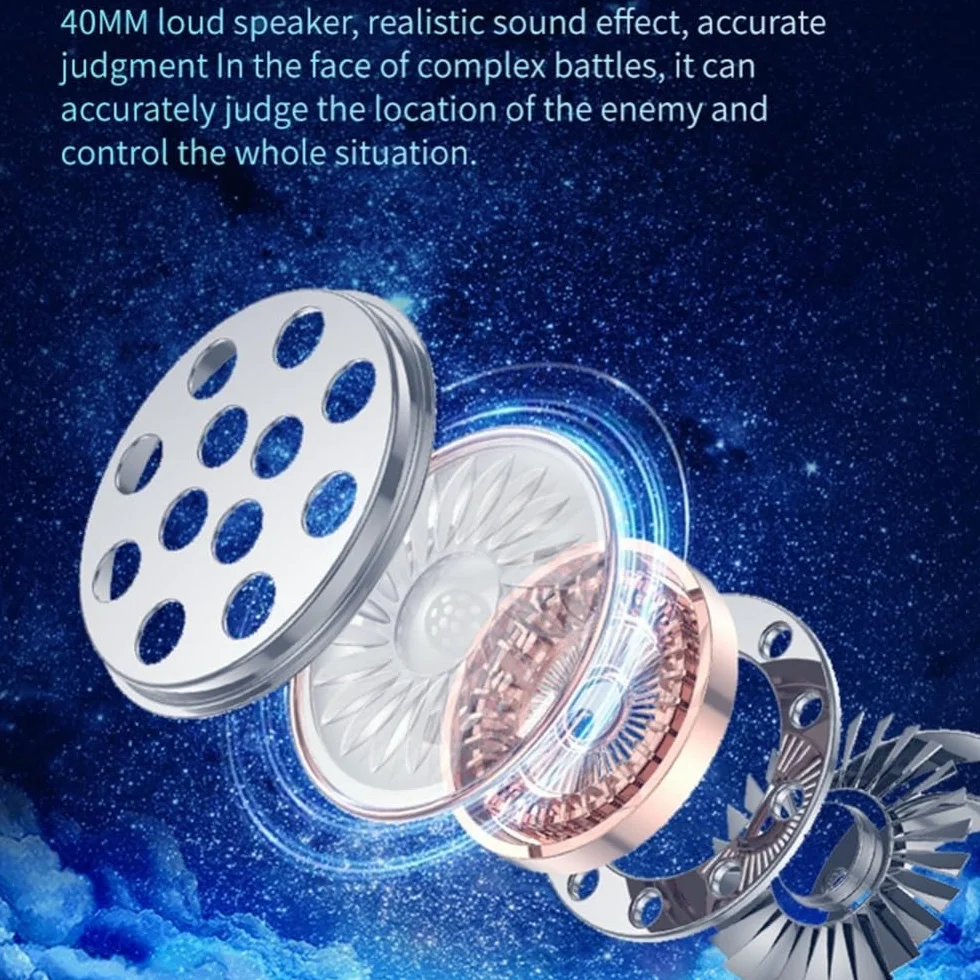 DYRBF bezprzewodowe słuchawki nauszne Bluetooth, składane słuchawki z mikrofonem, przetworniki 40 mm, głęboki bas, redukcja szumów, obsługa kart TF, zestaw słuchawkowy do gier, treningu, biura
