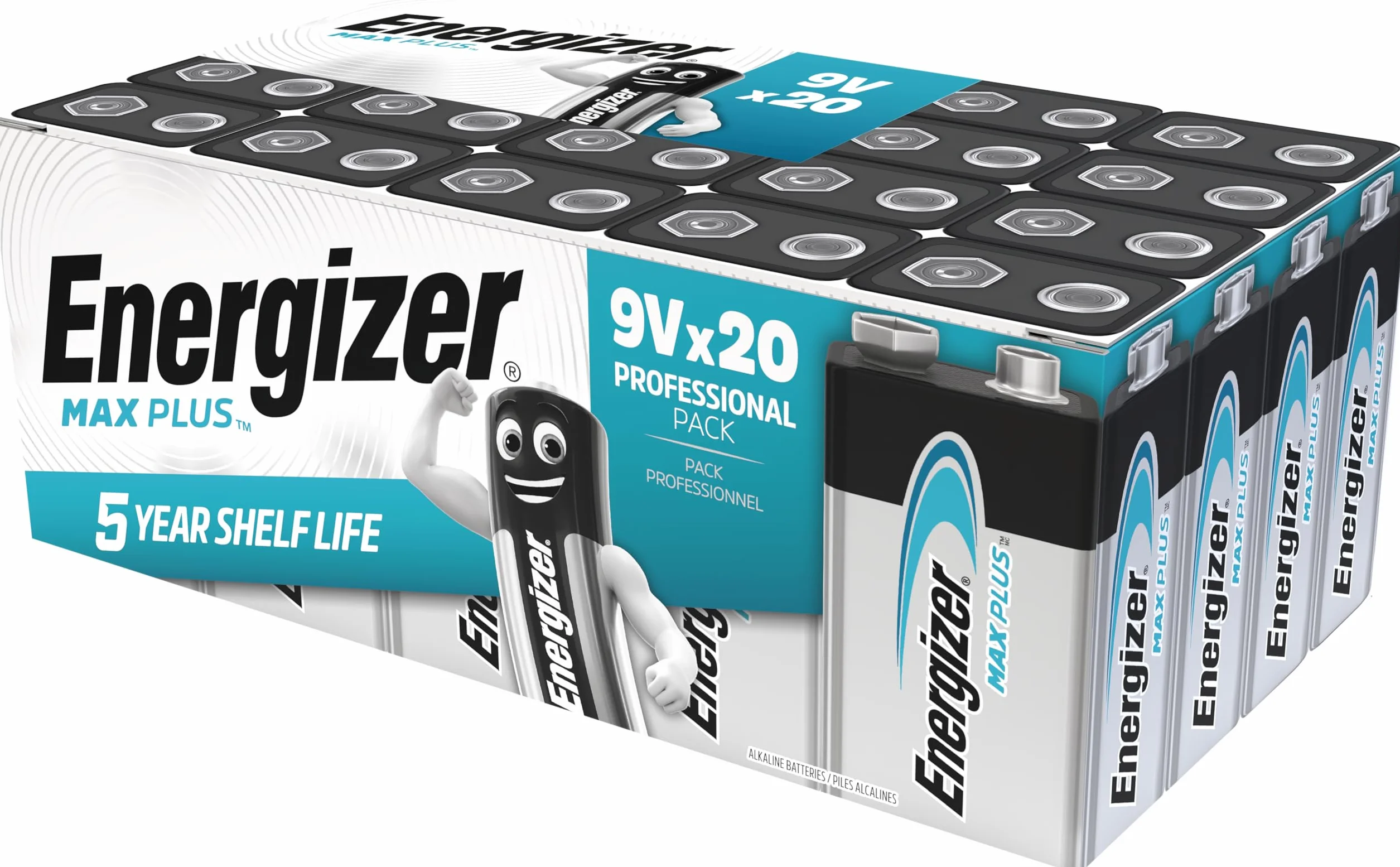 Energizer Max Plus 9 V baterie alkaliczne - opakowanie 20