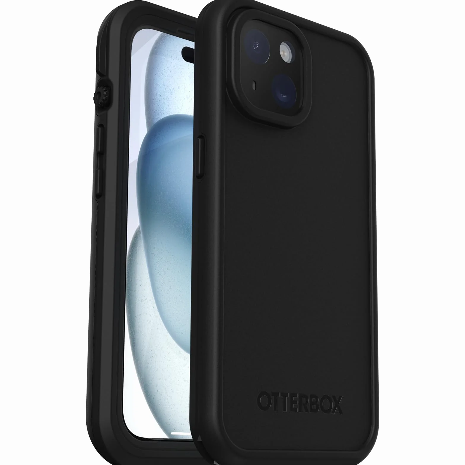 OtterBox Fre Etui do iPhone 15 na MagSafe, Wodoodporne (IP68), Eleganckie Etui z Wbudowanym Zabezpieczeniem Ekranu, Przetestowane 5 Razy Zgodnie ze Standardami Wojskowymi, Czarny