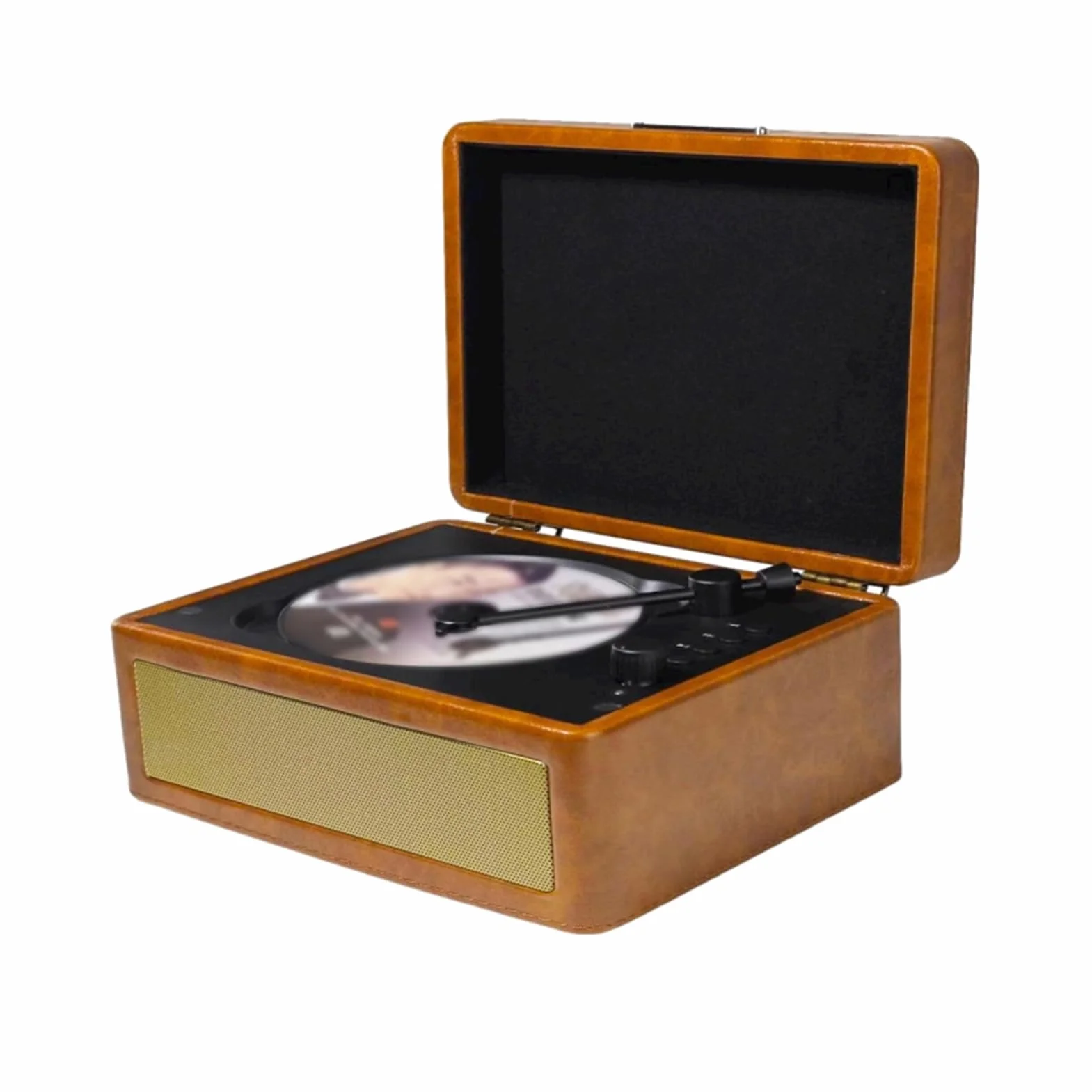 Odtwarzacz CD, Odtwarzacz Retro CD Odtwarzacz Vintage CD Odtwarzanie Z Dysku USB Z możliwością Wkładania Płyty w Kształcie Tacy dla Entuzjastów Muzyki i Kolekcjonerów (Khaki)