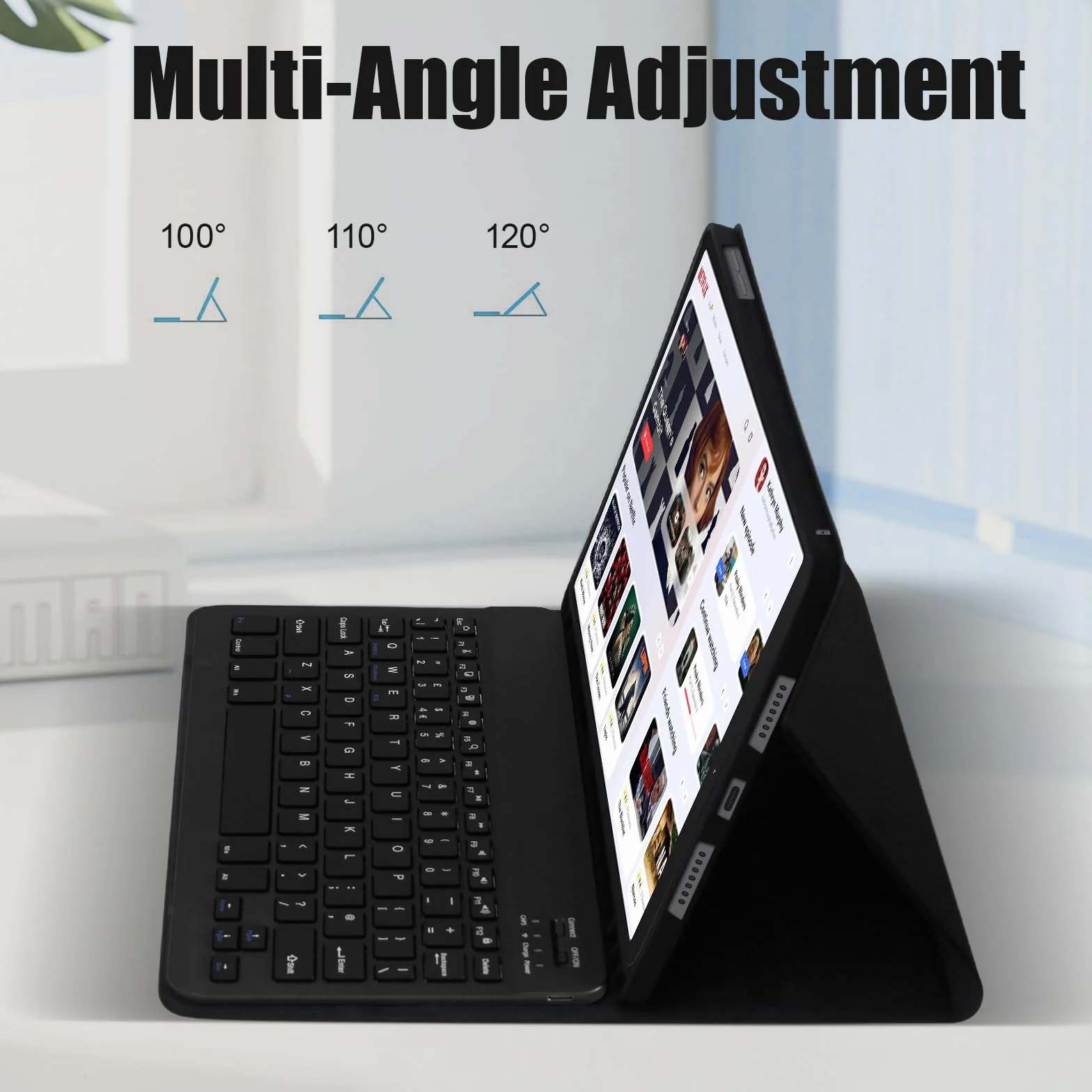 Lenovo Tab M10 3. generacji 10,1 cala 64 GB etui z odłączaną klawiaturą - smukłe inteligentne etui do tabletu M10 (2022) - układ brytyjski - czarne