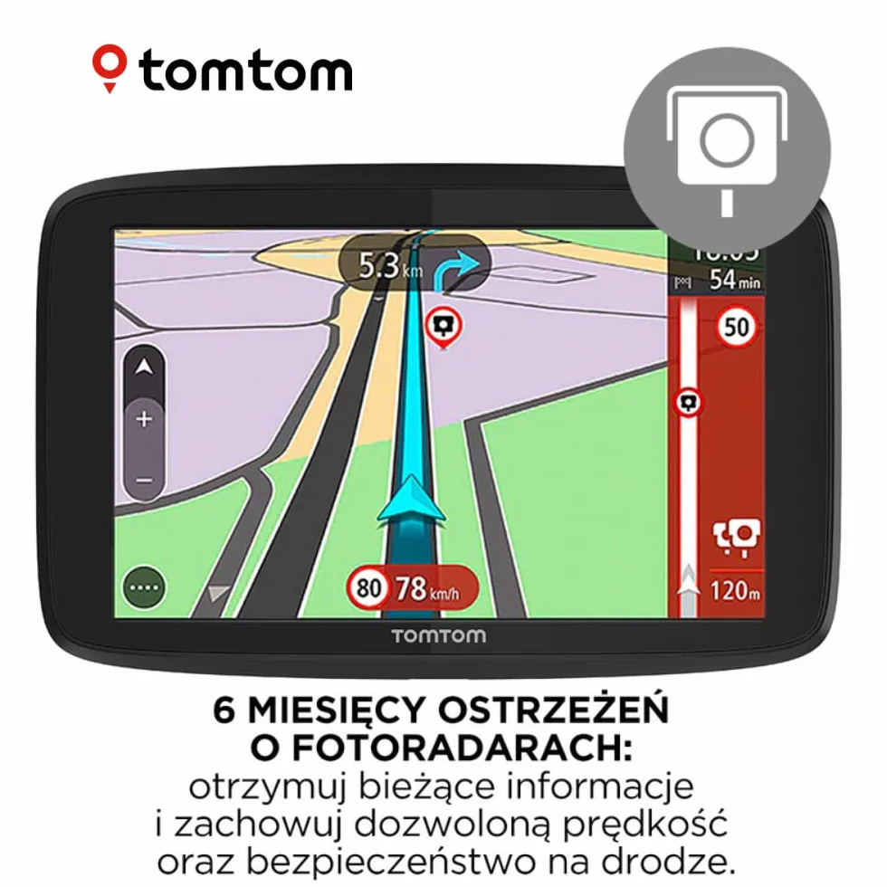 TomTom GO Essential 6 Nawigacja GPS z ekranem 5 cali, (tryb głośnomówiący, Siri, Google Now, Wi-Fi, TomTom Traffic przez smartfon, wiadomościami ze smartfonu)