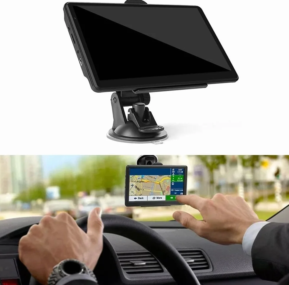 Samochodowa nawigacja satelitarna, 7-calowy ekran dotykowy nawigatora GPS, nawigacja samochodowa z nawigacją głosową, aktualizacje map Irlandii Wielkiej Brytanii w zestawie, zintegrowany odwracalny