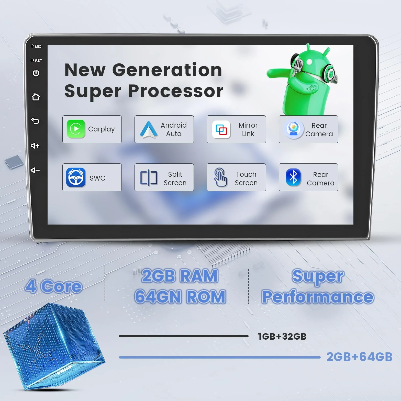 2 GB + 64 GB Android 13 radio samochodowe do Ducato 3/Peugeot Boxer 2/Citroen Jumper 2 2011-2022, radio bezprzewodowe CarPlay z systemem Android Auto zestaw głośnomówiący 9" z nawigacją, kamera