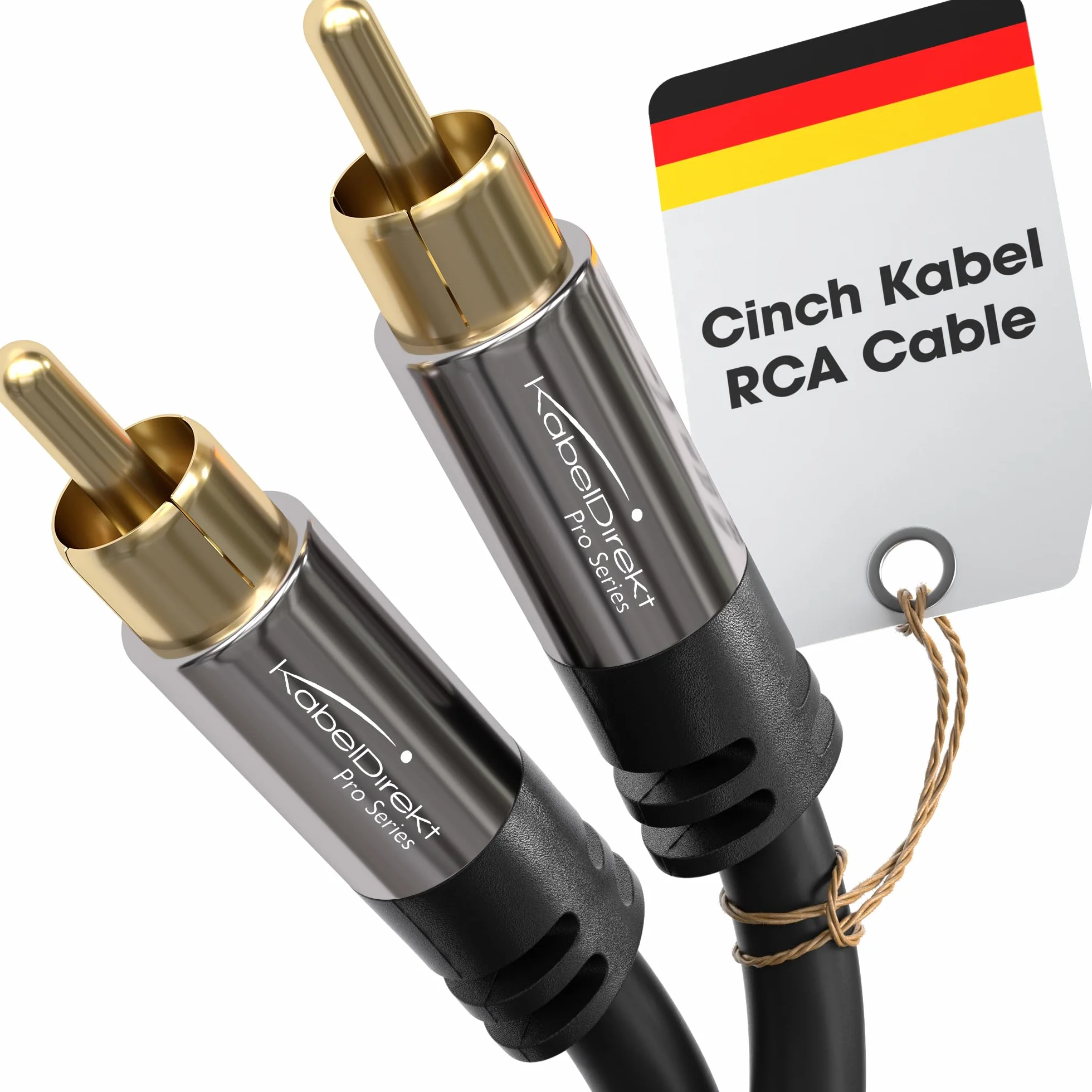 KabelDirekt – Przewód audio wideo RCA 3m (przewód do subwoofera, 1 do 1, subwoofery, odbiorniki AV, hi-fi, sygnały cyfrowe i analogowe, podwójne ekranowanie) – PRO Series