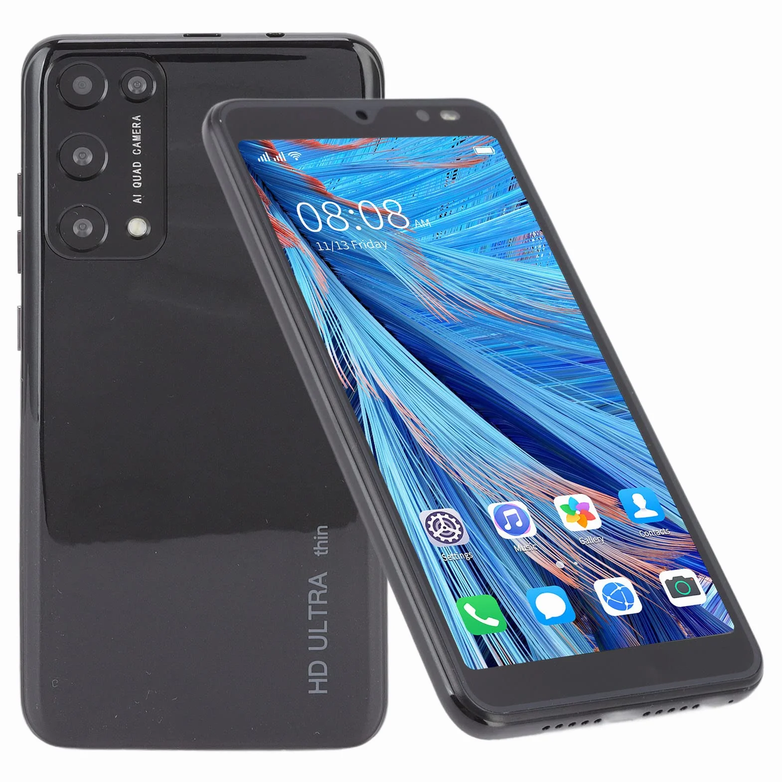 Odblokowany Telefon Komórkowy z Androidem dla Rino8 Pro, 2 GB RAM, 32 GB ROM, 5,45-calowy Pełny Ekran HD, Rozpoznawanie Twarzy, Aparat 2MP + 5MP, Czterordzeniowy Procesor MTK6799(Czarny)