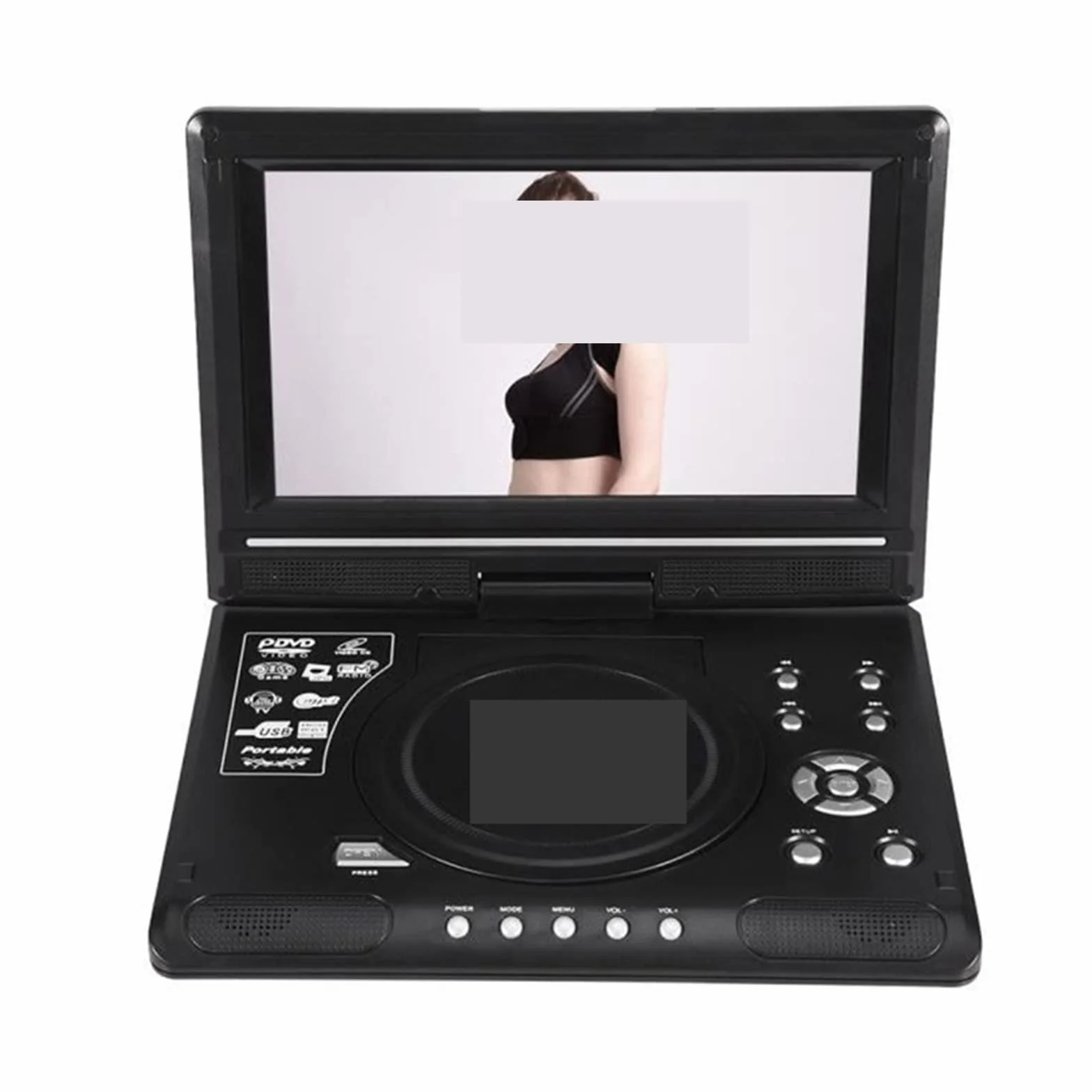 Przenośny odtwarzacz DVD,Odtwarzacz DVD, 9,8-calowy przenośny domowy samochodowy odtwarzacz DVD VCD CD z grami Odtwarzacz telewizyjny USB Adapter radiowy,for Home, Car