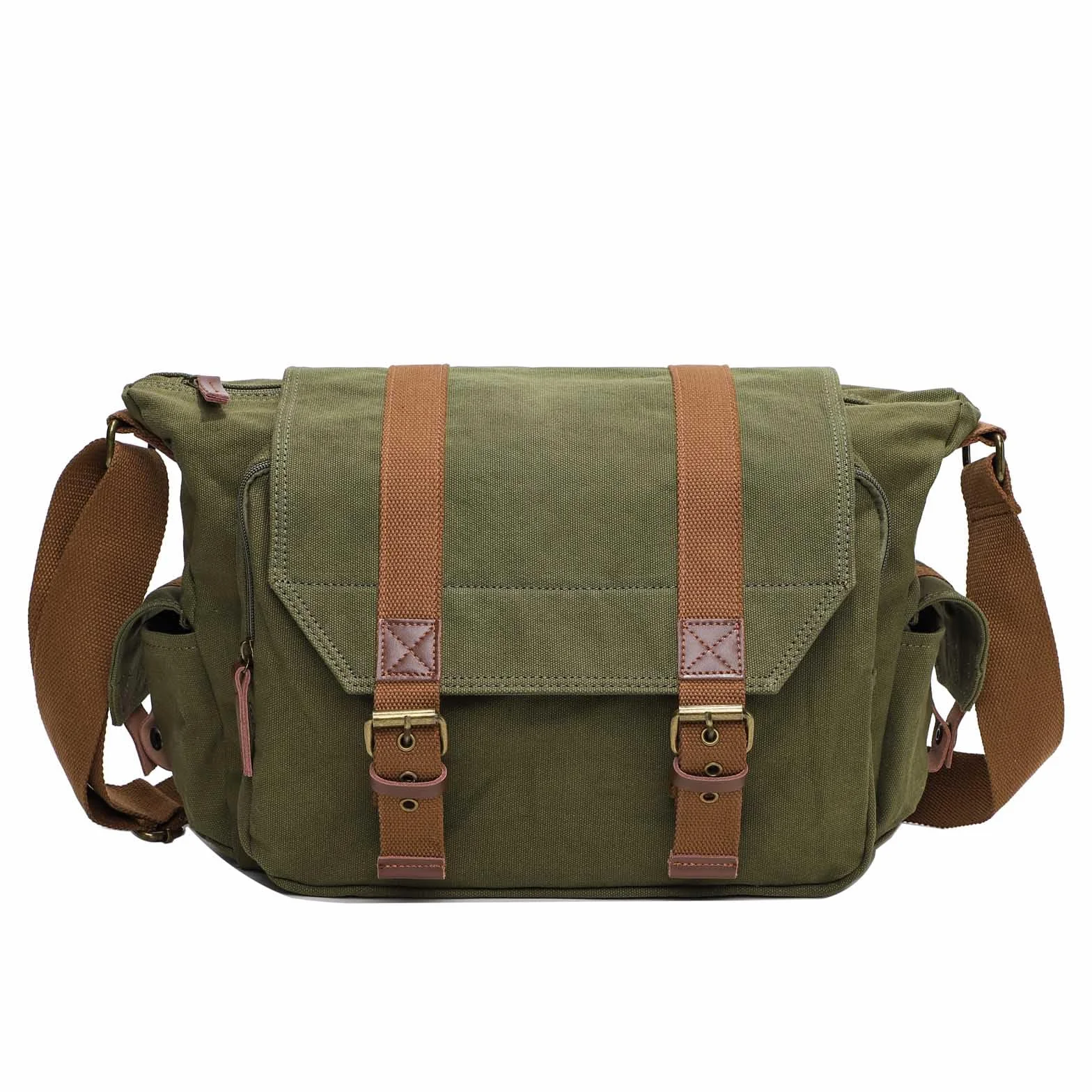 Torba na aparat torba na ramię na obiektyw DSLR SLR, torba na zdjęcia, listonoszka, torba na ramię, płótno, dla kobiet i mężczyzn, styl vintage, zielony, torba na ramię