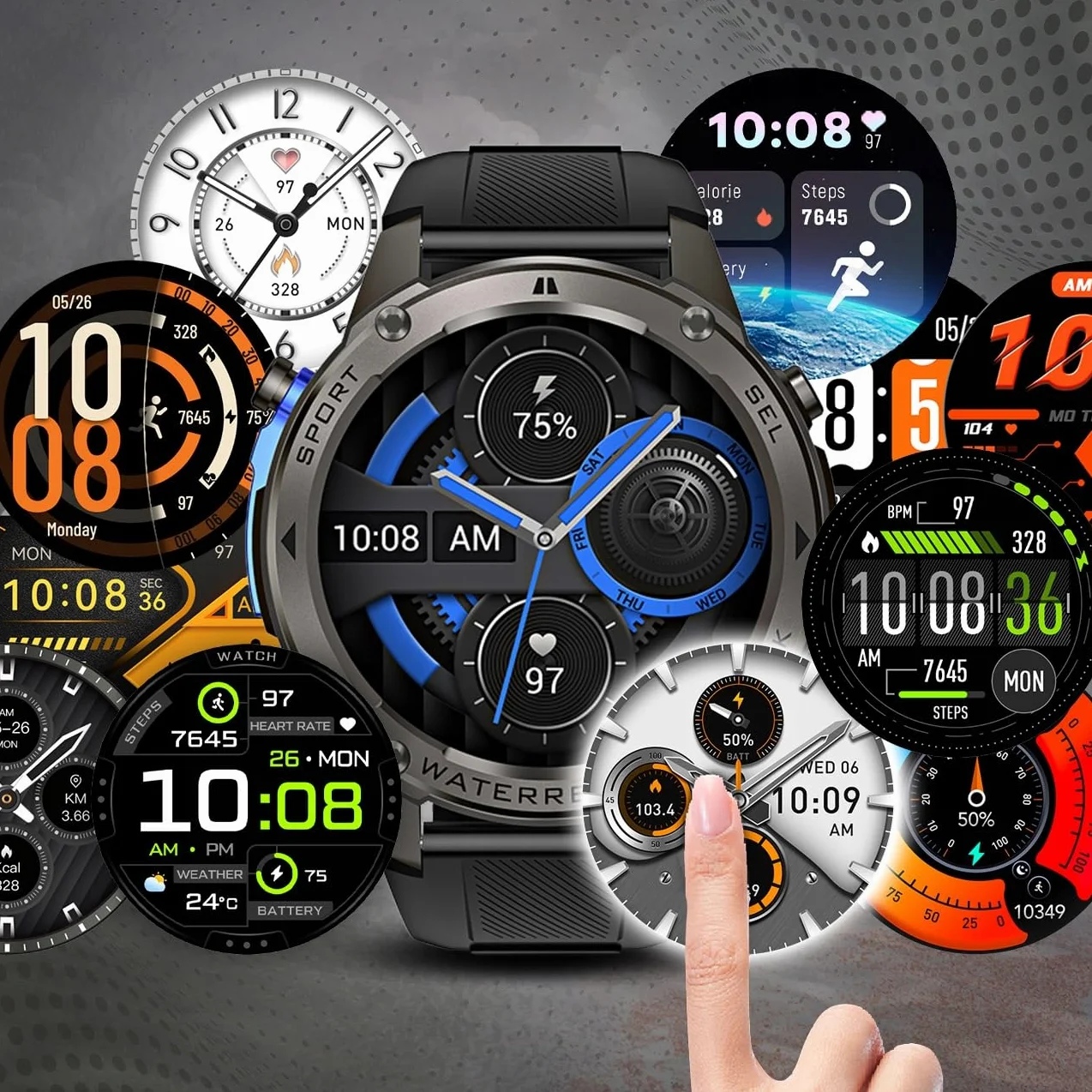 SMARTWATCH MĘSKI GPS WODOODPORNY IP69 MENU PL SPORT ROZMOWY SMART WATCH PL