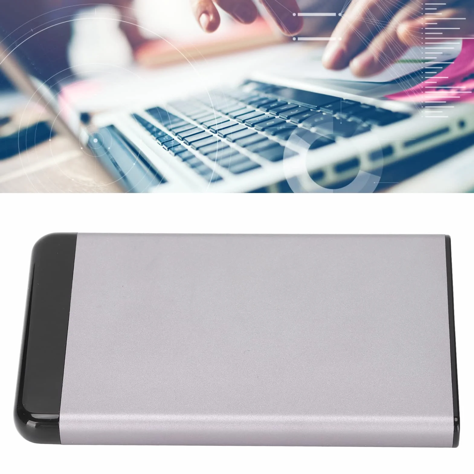 Ultracienki Przenośny Zewnętrzny Dysk Twardy z Aluminium, Duża pojemność, Funkcja Plug and Play, łatwy do Przenoszenia, do Komputerów Stacjonarnych, Notebooków, Komputerów Typu