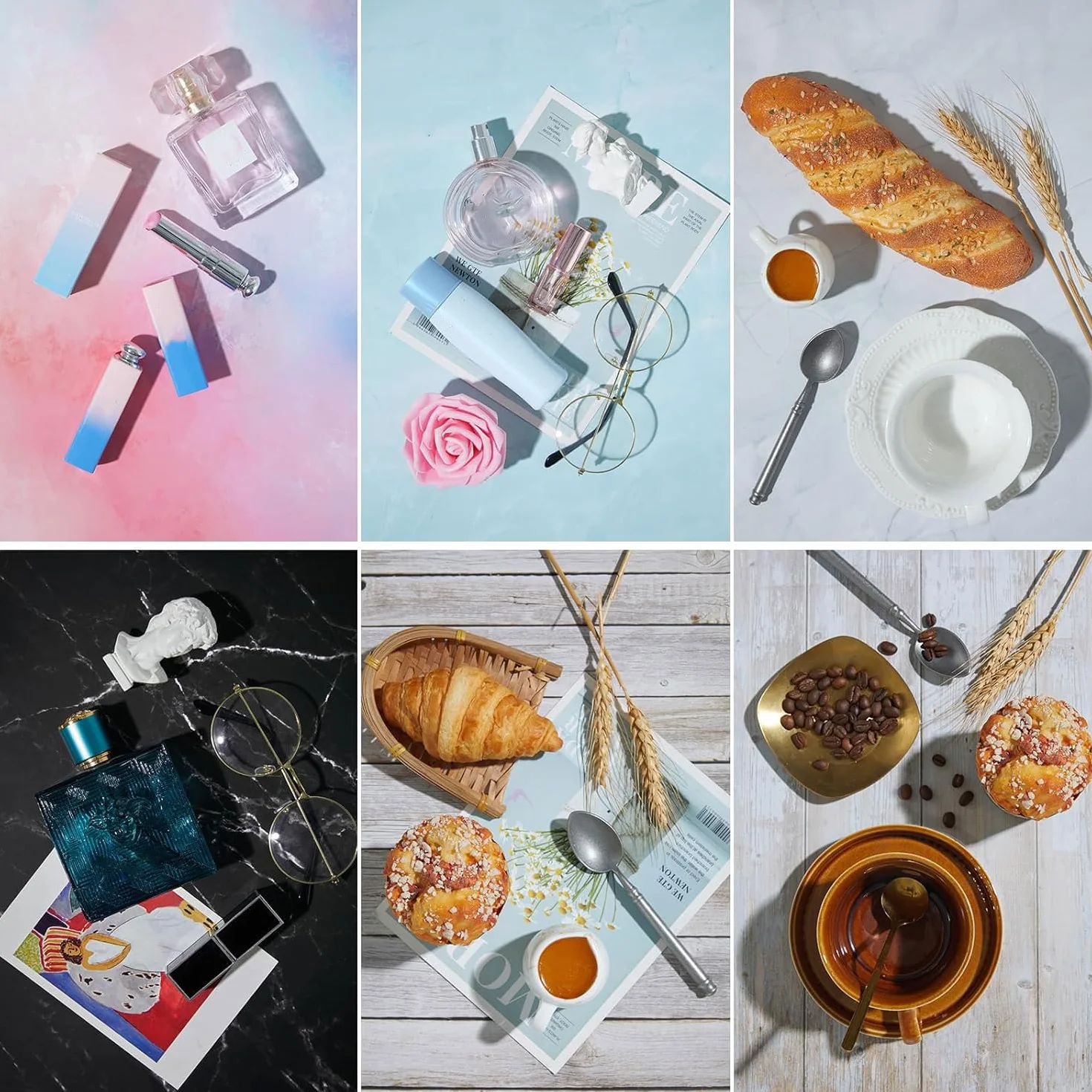 Zestaw tablic fotograficznych, 30 x 40 cm, 10 sztuk, dwustronny papier, 20 wzorów do fotografii małych produktów, tło fotograficzne, odblaskowy karton do żywności, biżuterii