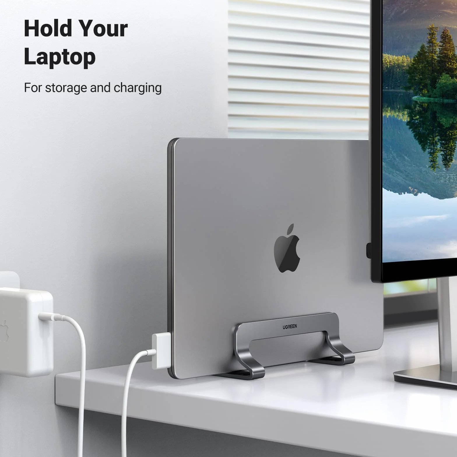 UGREEN Aluminiowa Regulowana Pionowa Podstawka na Laptopa MacBook Pro Air MateBook Chromebook