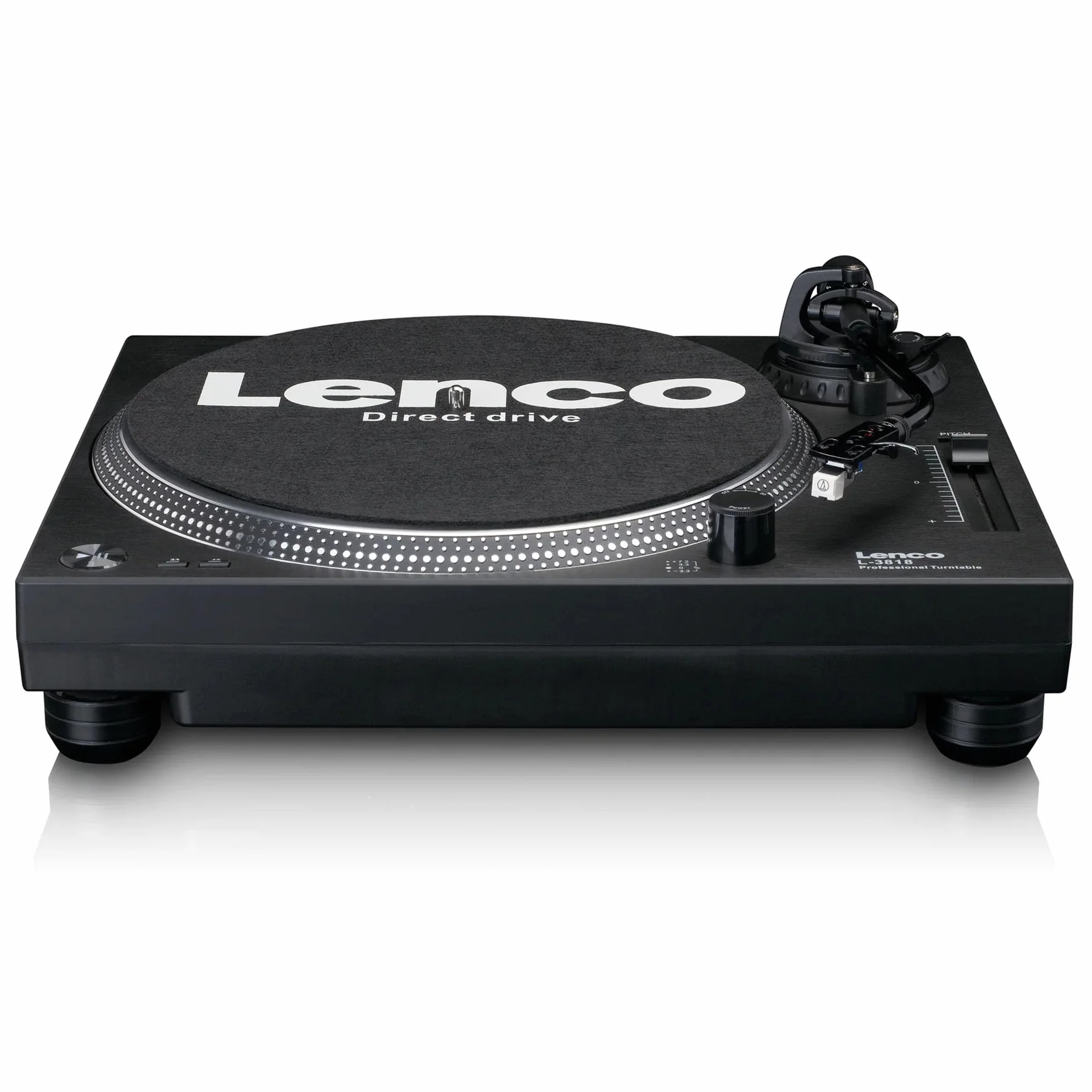 Lenco L-3818BK - gramofon - gramofon - odtwarzacz winylowy | L-3818 - Pitch Control - 33 i 45 obr./min - przedwzmacniacz stereo - USB - wyjście RCA