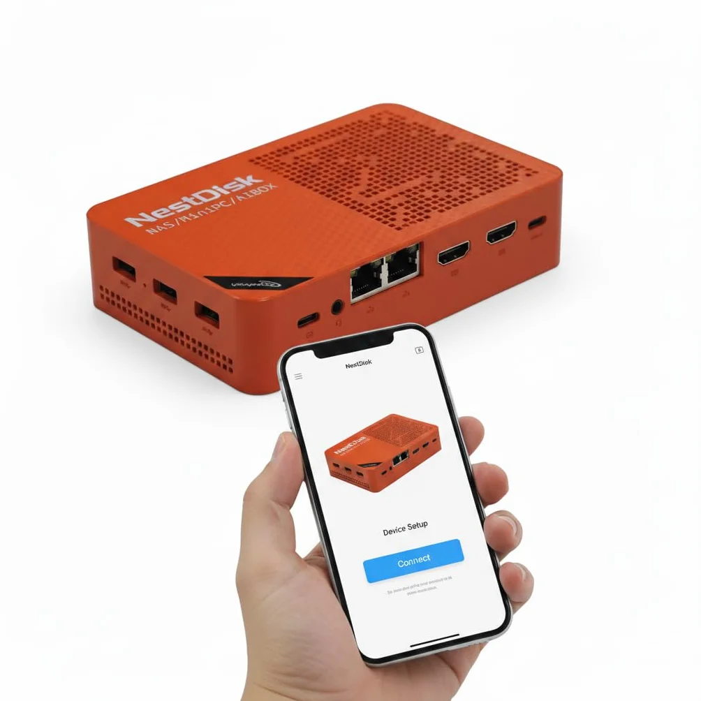 Youyeetoo NAS Mini iPC z czterordzeniowym procesorem Intel N150, 4 wnęki NVME (16 TB Max), podwójny 2,5G Ethernet + WiFi 6, 12 GB DDR5, 3-drożny 4K, OMV wstępnie zainstalowany do domu/biura
