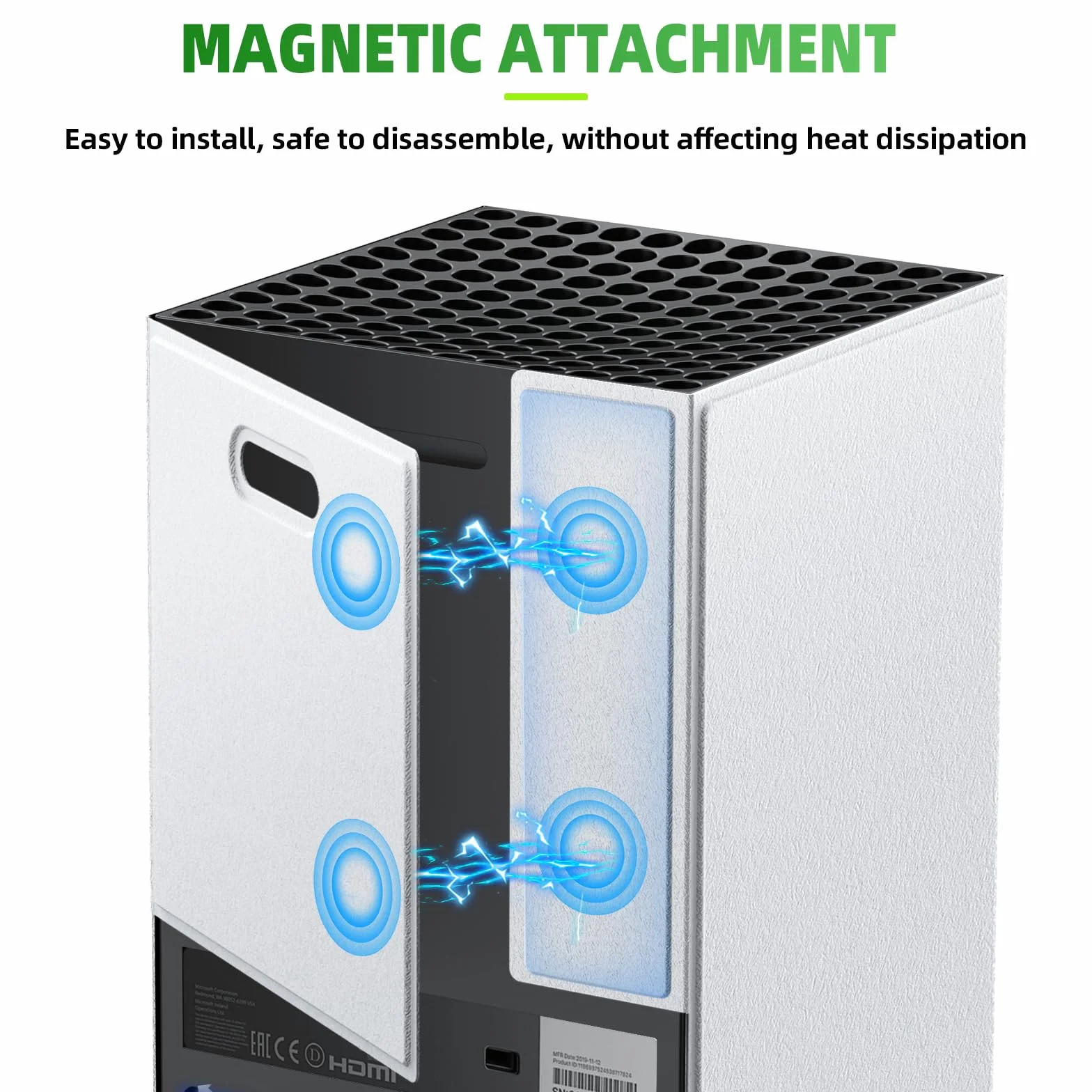 WOLIBEAR Magnetyczne etui Smart Wraps do konsoli Xbox Series X, pełna ochrona, etui na akcesoria do Xbox Series X, ze skórą PU i miękką wyściółką wewnętrzną, kolor biały