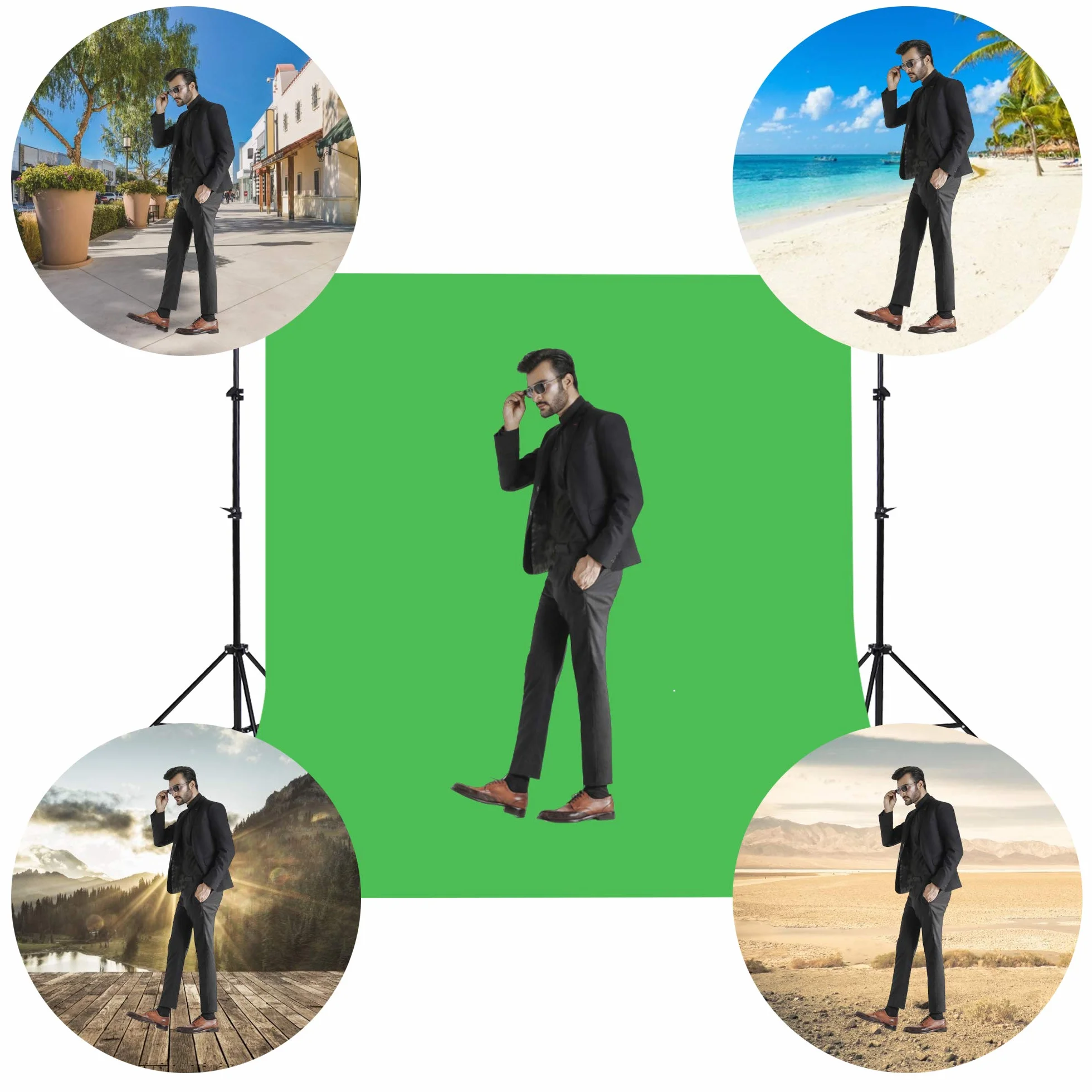 Green Screen tło fotograficzne 1,8 x 2,8 m, Bonvvie odporne na zmarszczki tło fotograficzne zielone muślinowe muślinowe tło do studia fotograficznego wideo, telewizji, zoom, YouTube, spotkań online