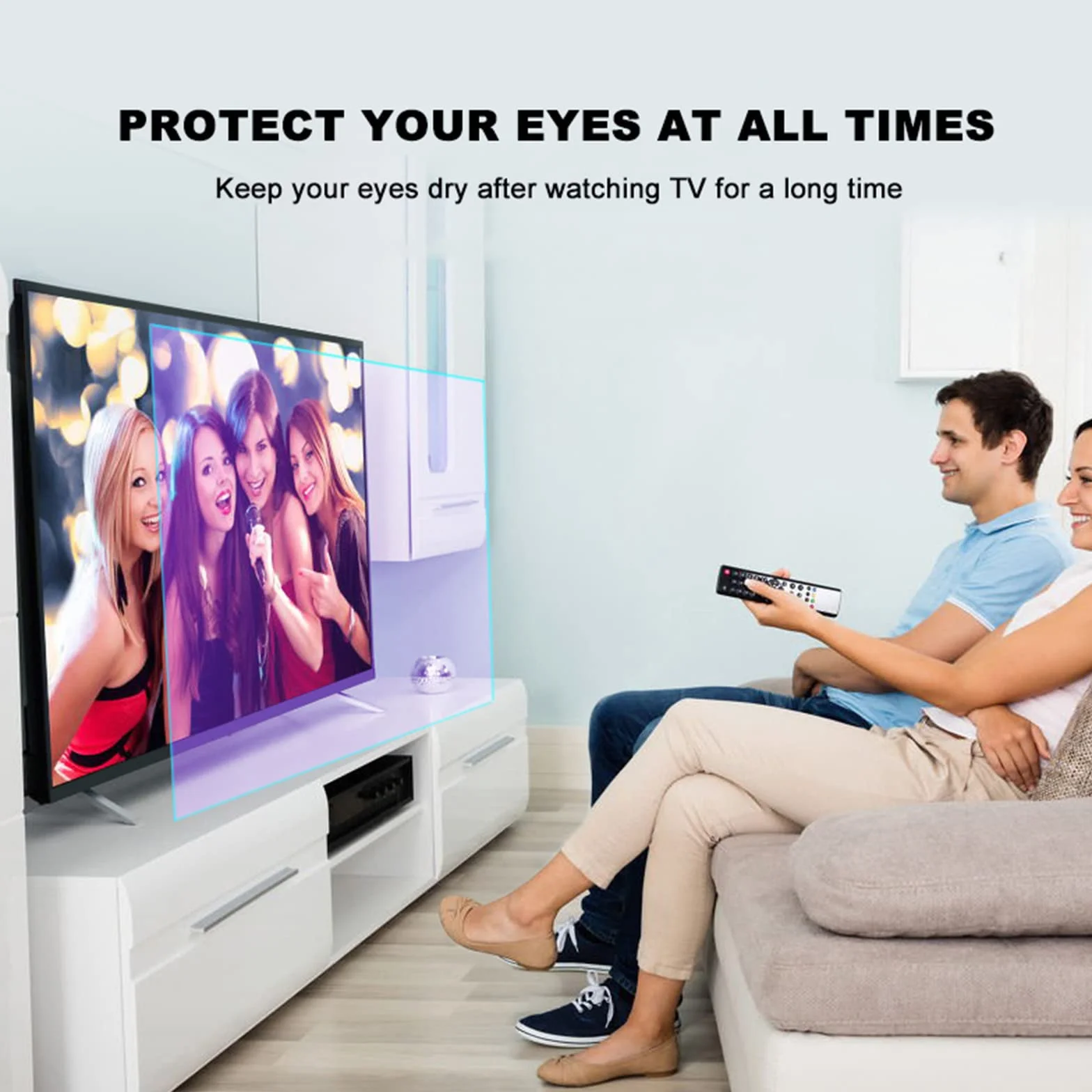 Matowa folia przeciwodblaskowa anty-niebieskie światło folia ochronna na ekran telewizora monitor niebieskie światło filtr łagodzi zmęczenie oczu dla ostre, Sony, Samsung, Hisense, LG,55" (1221 * 689)