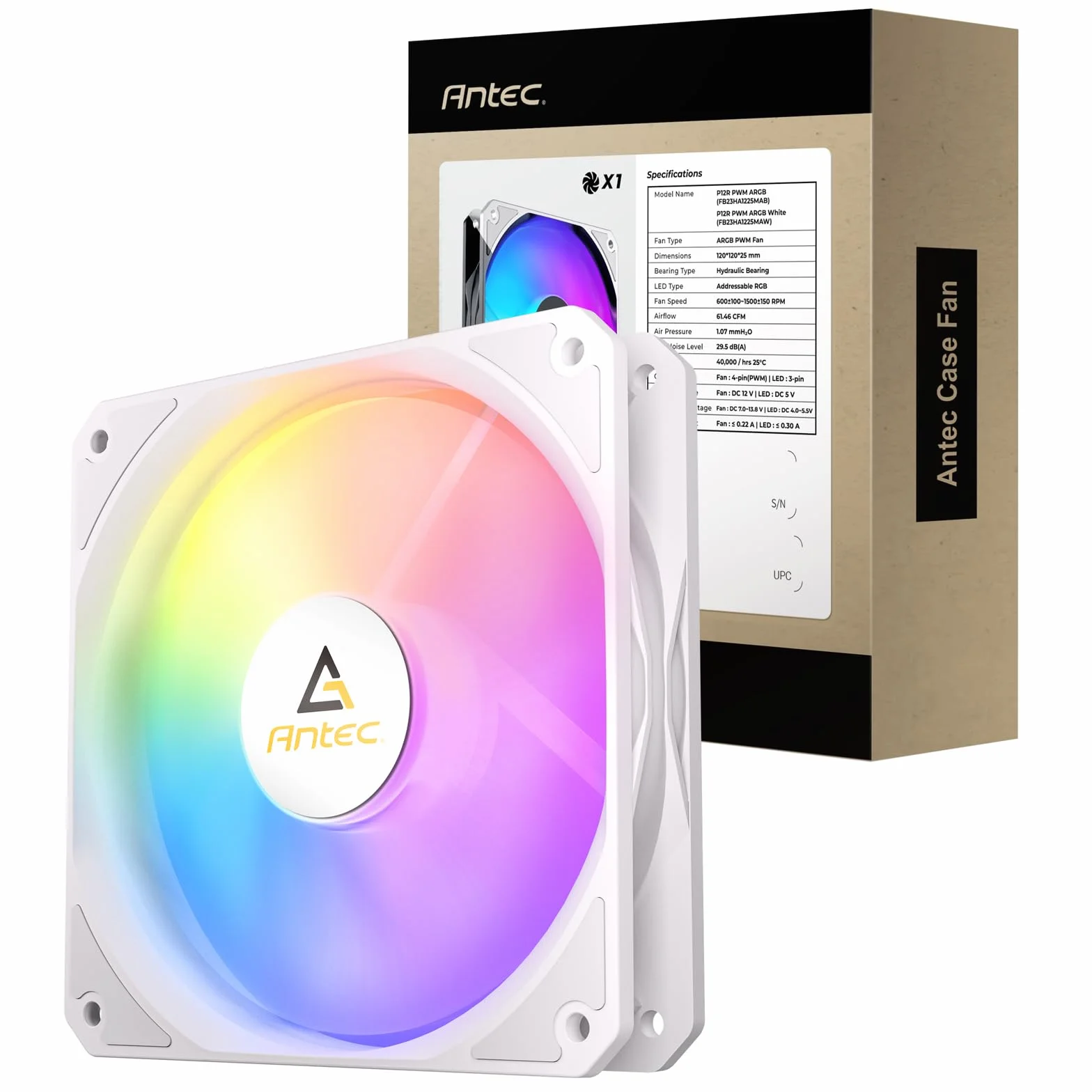 ANTEC P12R PWM ARGB REVERSE wentylator obudowy PC biały