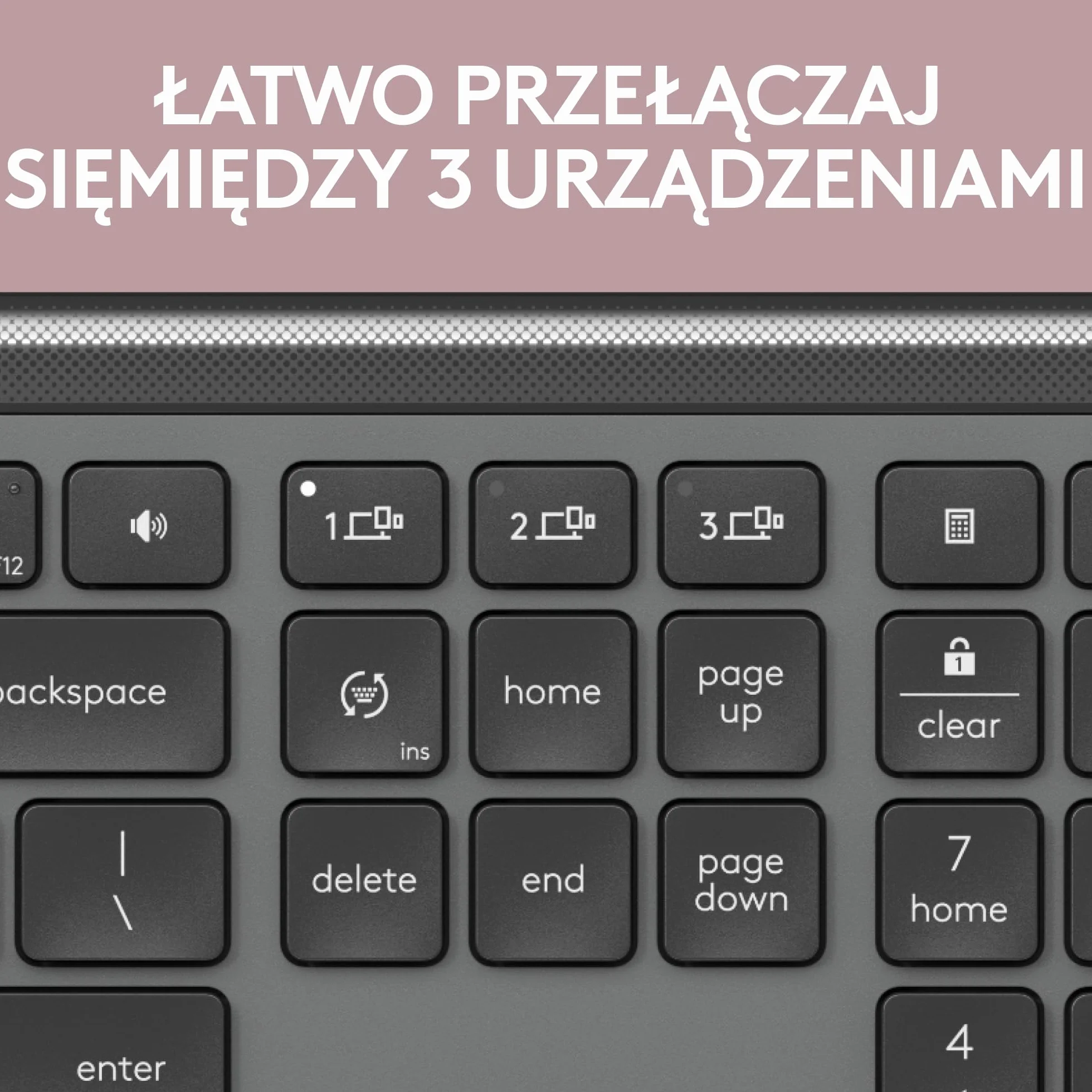 Logitech MK950 Signature Slim, zestaw bezprzewodowej klawiatury i myszy, elegancki design, ciche pisanie, przełączanie między 3 urządzeniami, Bluetooth, wiele OS, Windows, Mac, QWERTY US INT'L, Grafit