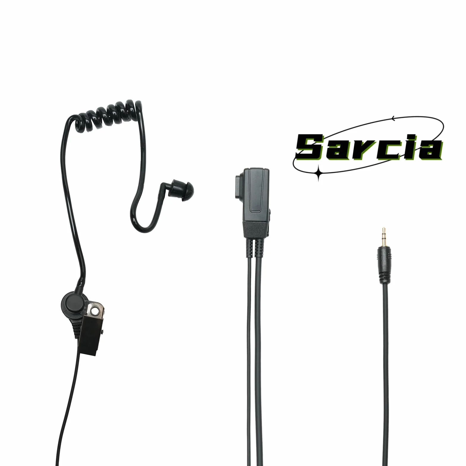 Sarcia Walkie Talkie Słuchawki Mikrofon PTT kompatybilny z Cobra RX380 RX680 ACXT545 ACXT645 PX650 PX655 RX380 RX680 Dwukierunkowe radio z czarną rurką akustyczną, zestaw 2 szt