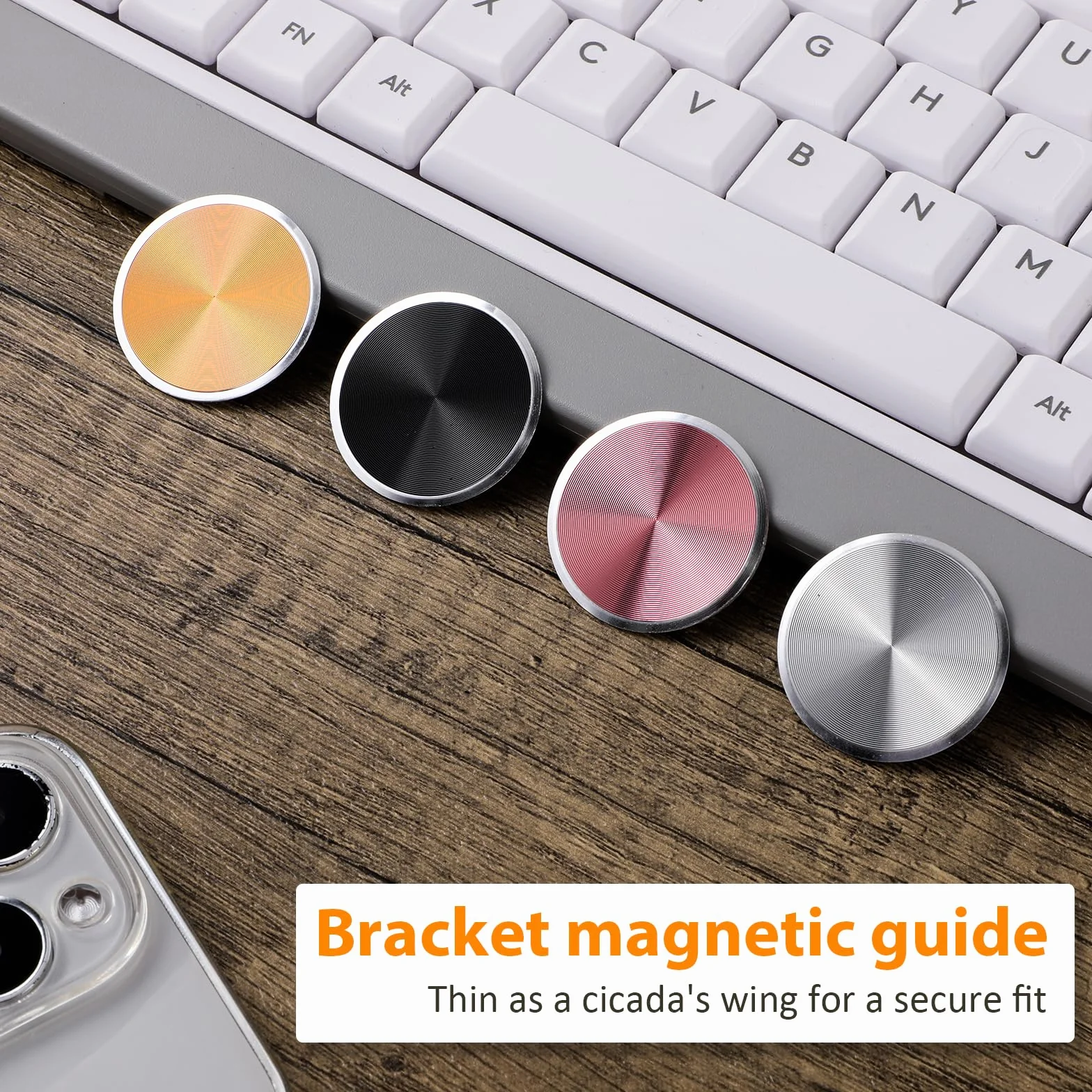 Giantree Metalowe płytki do magnetycznego uchwytu samochodowego, 4 sztuki, zastępcza okrągła łatka magnetycznego uchwytu na telefon komórkowy, uniwersalny, okrągły metalowy dysk z mocną naklejką