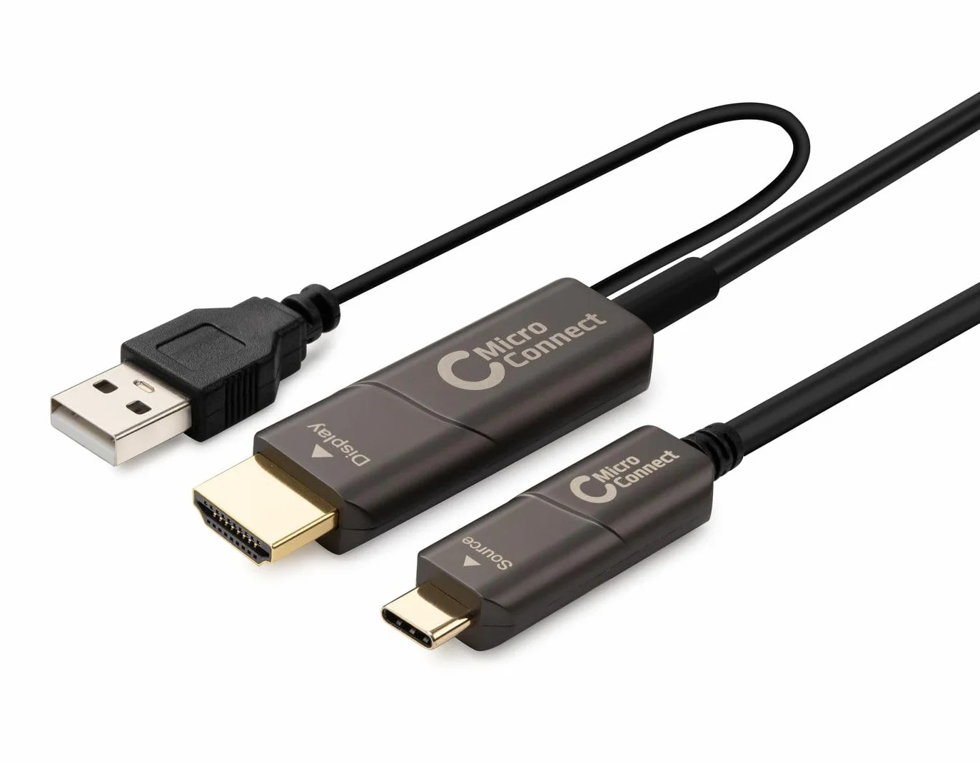 USB3.1CHDMI15OP cavo e adattatore video 15 m USB tipo-C HDMI Nero (USB-C HDMI fiber cable 15m - 15m USB-C to HDMI 2.0 cable - 4K 60Hz,18Gbps - Warranty: 300M)