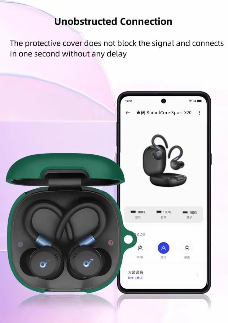 FTRONGRT Etui kompatybilne z Anker SoundCore Sport X20, odporne na zarysowania, odporne na wstrząsy, silikonowe etui kompatybilne ze słuchawkami Bluetooth Anker SoundCore Sport X20. Ciemnozielone