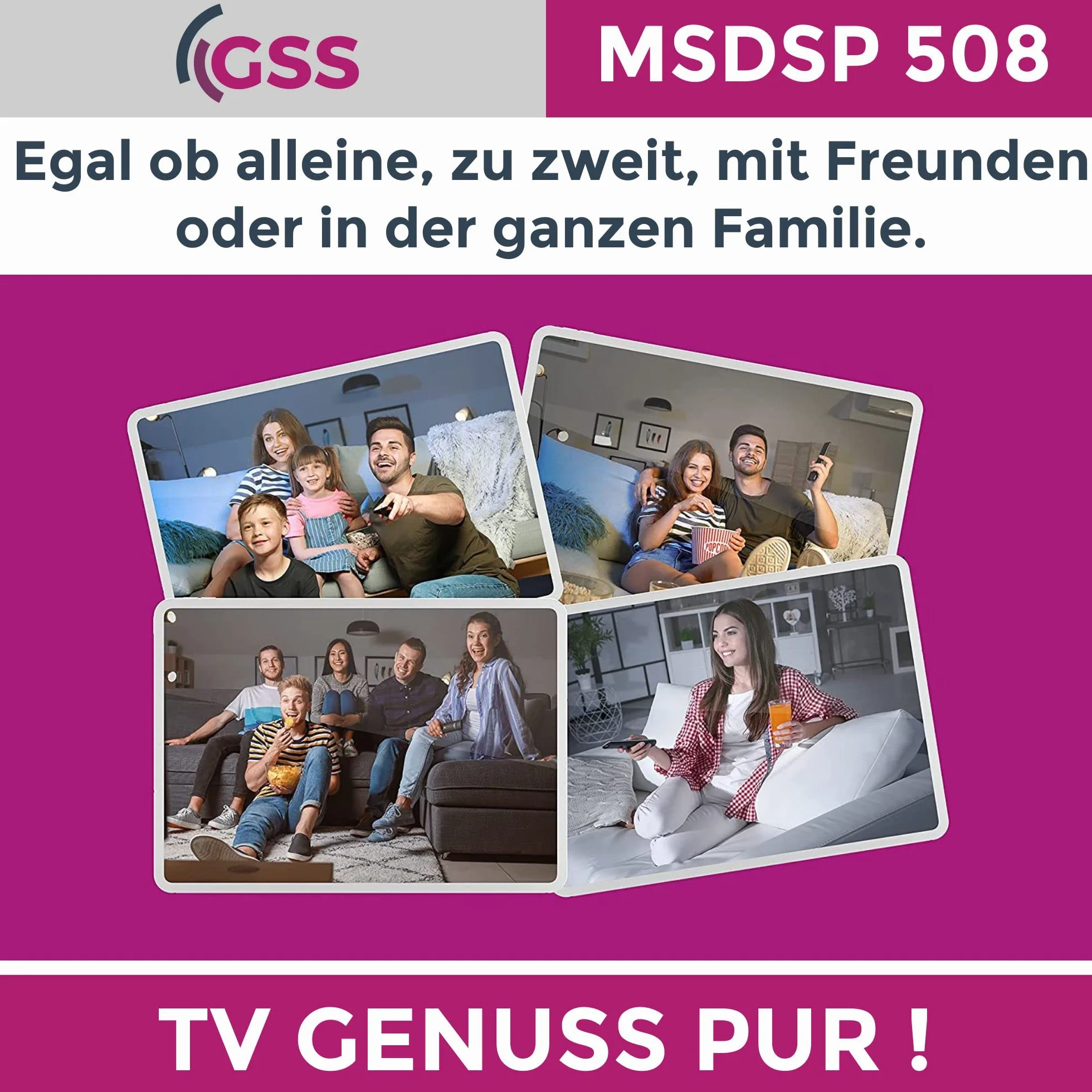 GSS Multiprzełącznik 5/8 z zasilaczem - 8 uczestników 1 satelita, matryca, multiswitch do anteny satelitarnej, cyfrowy HDTV 4K 8K, telewizor, zestaw satelitarny, odbiornik - rozdzielacz satelitarny,