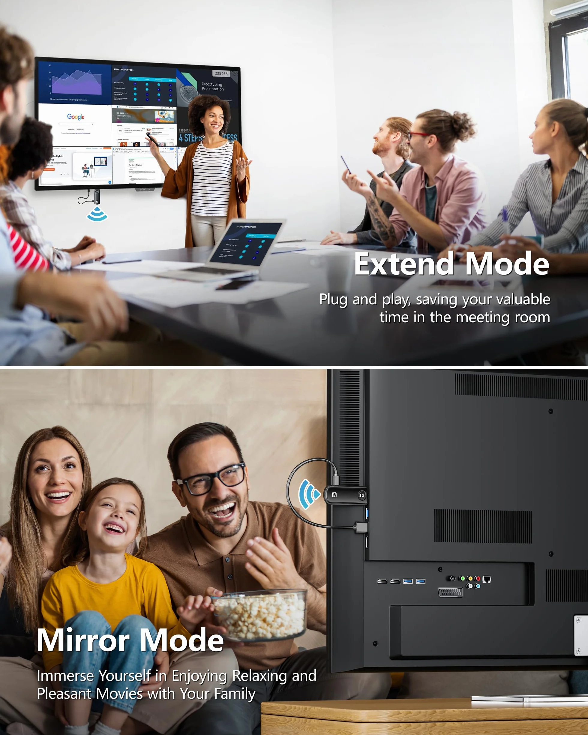 Transmisja radiowa HDMI, bezprzewodowy nadajnik i odbiornik HDMI Full HD 1080P, 2.4/5G, bezprzewodowy przedłużacz do strumieniowego przesyłania multimediów wideo audio z lustrzanek cyfrowych, laptopów