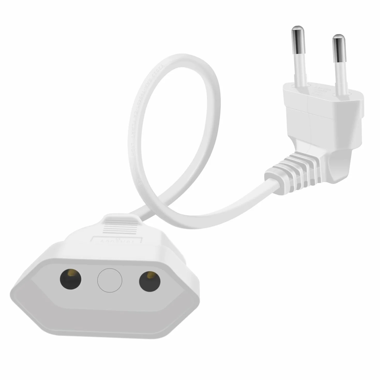 Euro przedłużacz zasilania 250 V 2,5A 625 W biały 0.3 m