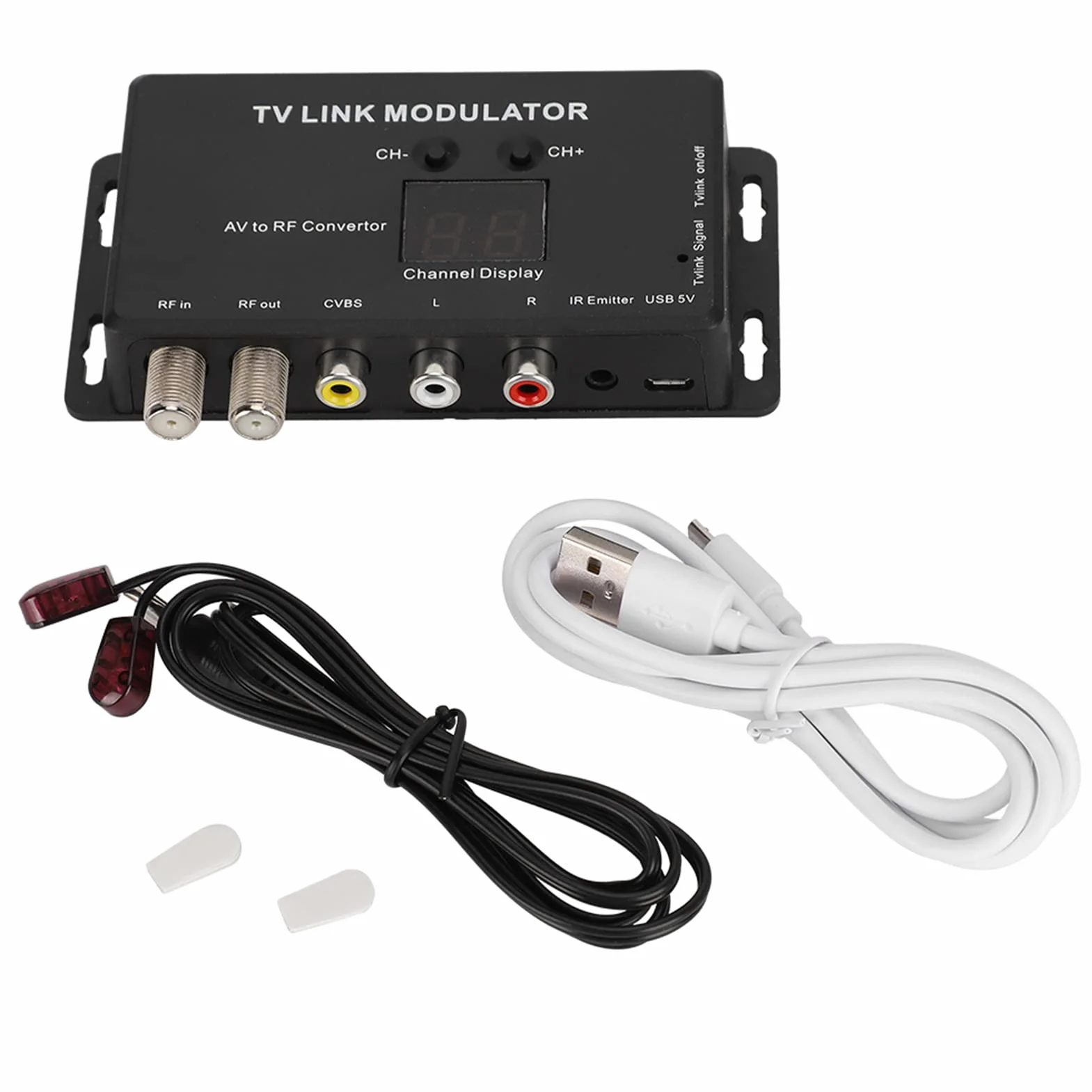 Modulator Gugxiom RF HDMI, Adapter na HDMI Modulator UHF Modulator łącza Telewizyjnego, Modulator UHF Modulator Konwerter AV na RF Przedłużacz IR Modulator RF do Telewizora,