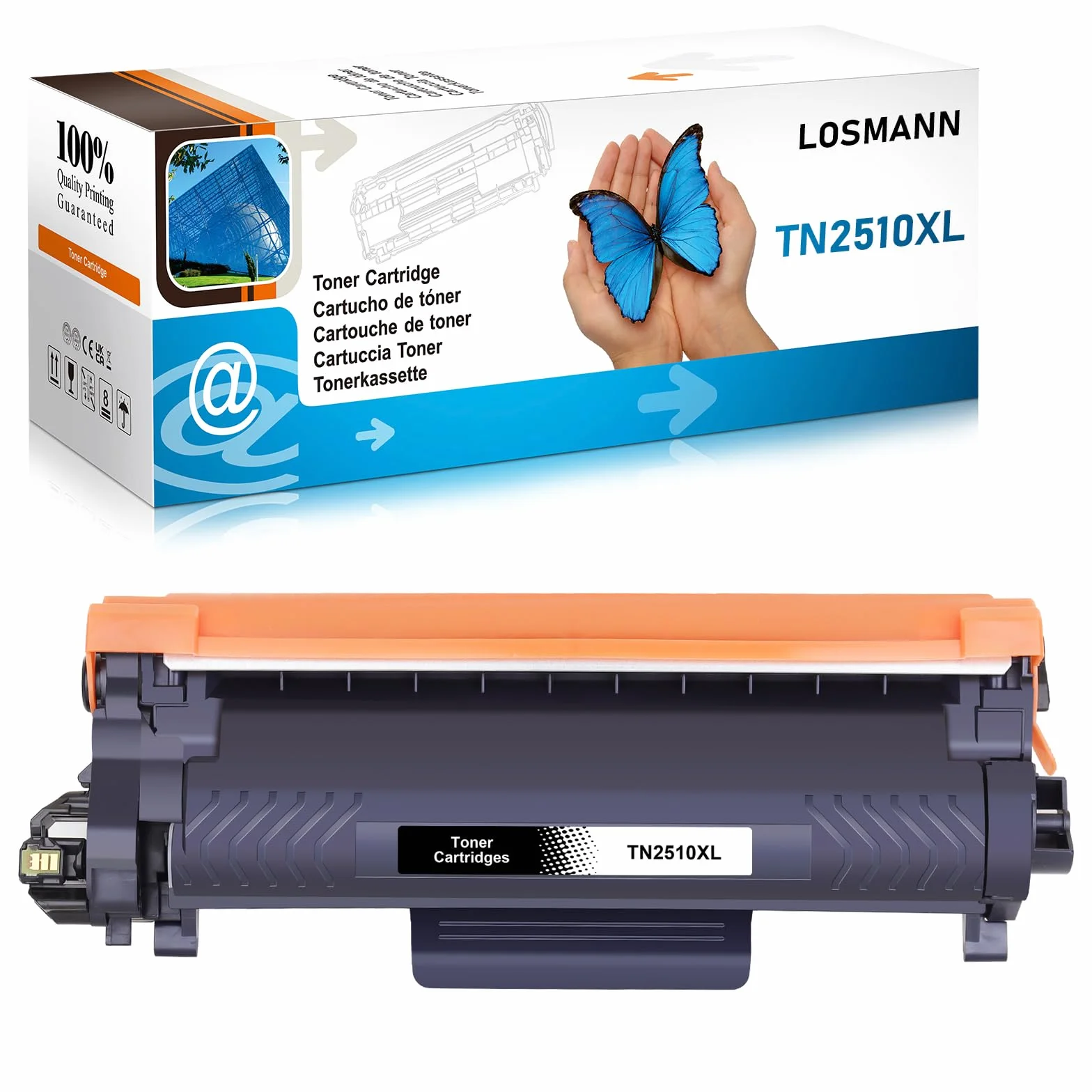 LOSMANN TN-2510XL toner kompatybilny z Brother TN2510 XL do Brother HL-L2400DW HL-L2445DW DCP-L2660DW DCP-2620DW MFC-L2800DW MFC-2835DW MFC-L2860DW MFC-L2827DWXL MFC-L2827DW MFC-L2827DW 7DWE (1 czarny