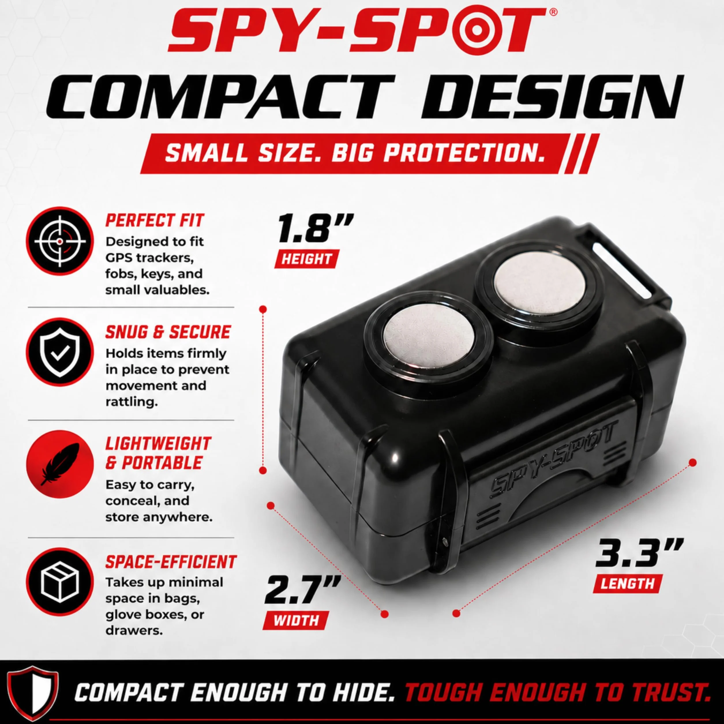 Etui GPS do trackera GL300MG 4G, pojemnik magnetyczny, odporny na warunki atmosferyczne, wodoodporne, wytrzymałe, podwójne magnesy neodymowe | kompatybilne z GL200 GL300 GL300W firmy SpySpot