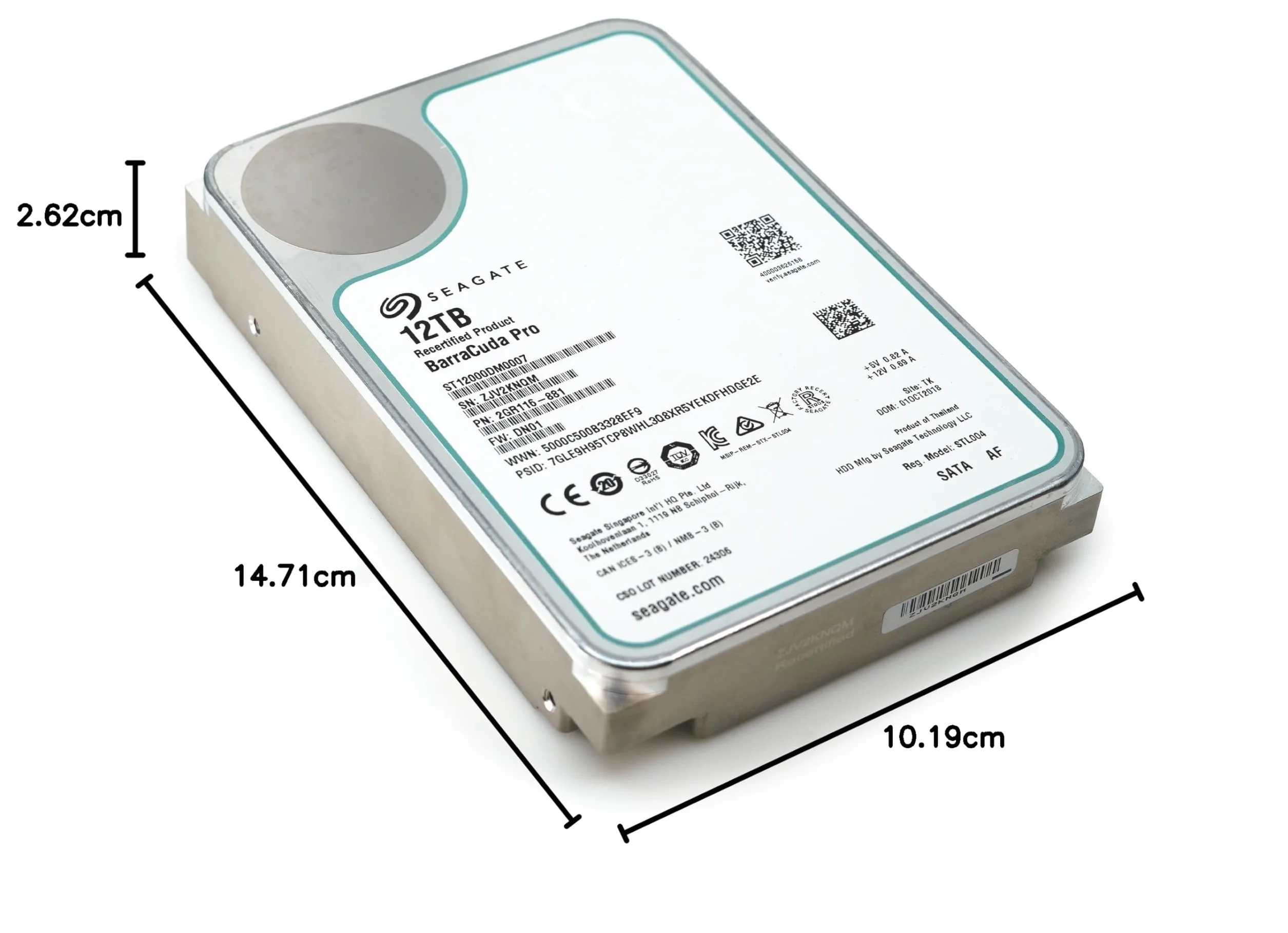 Seagate 12TB ST12000DM0007 BarraCuda Pro 8.9 cm 7200 obr./min wewnętrzny dysk twardy (odnowiony)
