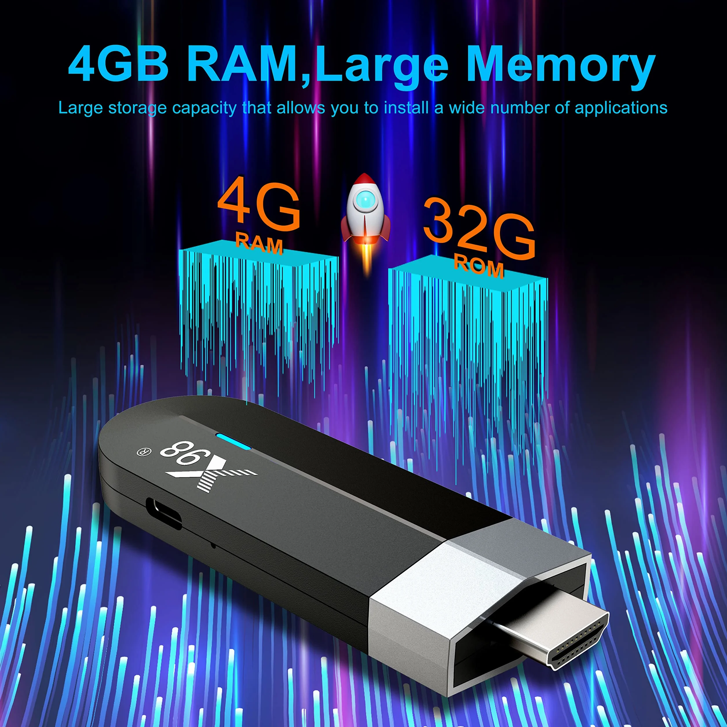 ZUMKUNM X98 S500 Smart TV Stick Android 11 Amlogic Quad Core 64 bit 4 GB RAM 32 GB eMMC Rom 4K UHD AV1 Dual WiFi 2.4G 5.8G Bluetooth 3D HDR HLG Support