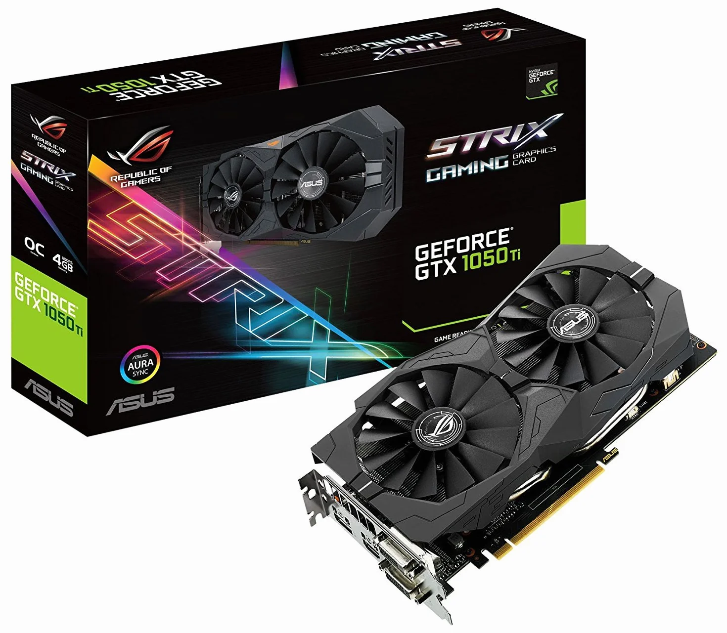Asus NVIDIA GeForce STRIX-GTX1050TI-O4G-GAMING 4 GB GDDR5 128-bitowa pamięć HDMI/DP/DVI PCI Express 3 karta graficzna - czarna