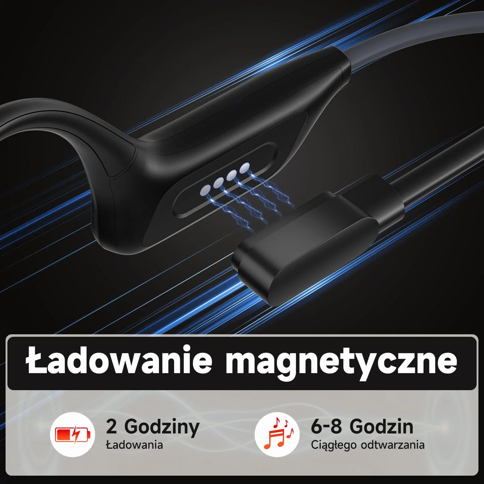 MANKIW Słuchawki Przewodnictwa Kostnego, IP68 Osea Bluetooth 6.0, Słuchawki do ćwiczeń, biegania, jazdy lub wędrówek