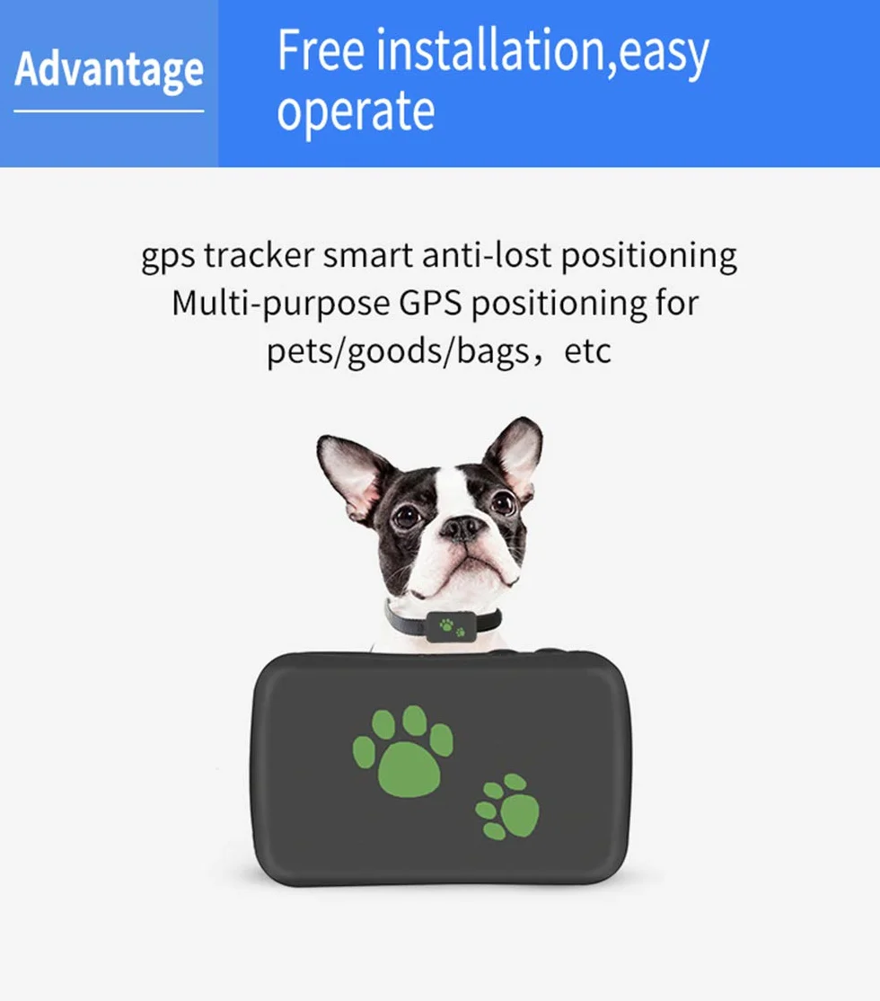 Mini lokalizator GPS 3G dla psa, kota, zwierzęcia domowego, TK203, lokalizator GPS z GPS/GPRS/GSM, śledzenie w czasie rzeczywistym, alarm ruchu, przenośny, wodoodporny, pyłoszczelny