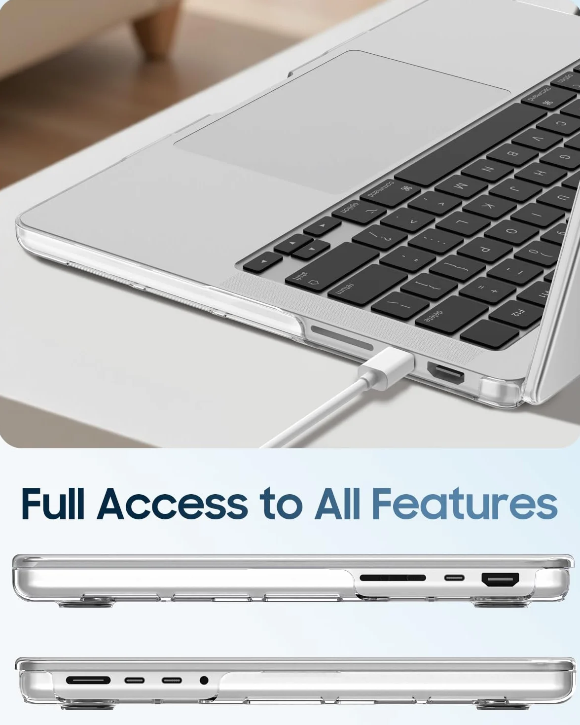 Fintie Etui ochronne kompatybilne z MacBook Pro 14 cali M5 M4 M3 M2 M1 Pro/Max (2026-2021) Przezroczyste