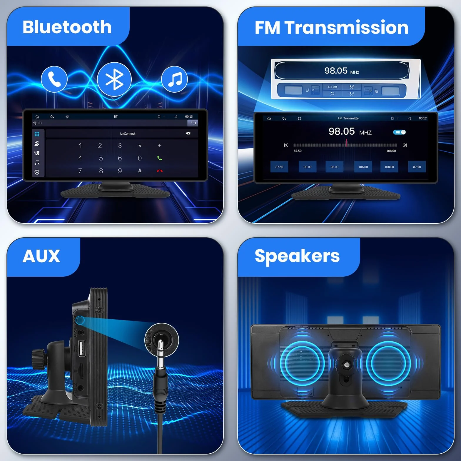 CarPlay i Android bezprzewodowy samochód, przenośny stereo Hodozzy 10,26 cali z ekranem IPS, kamera cofania, sterowanie głosem / AUX/USB