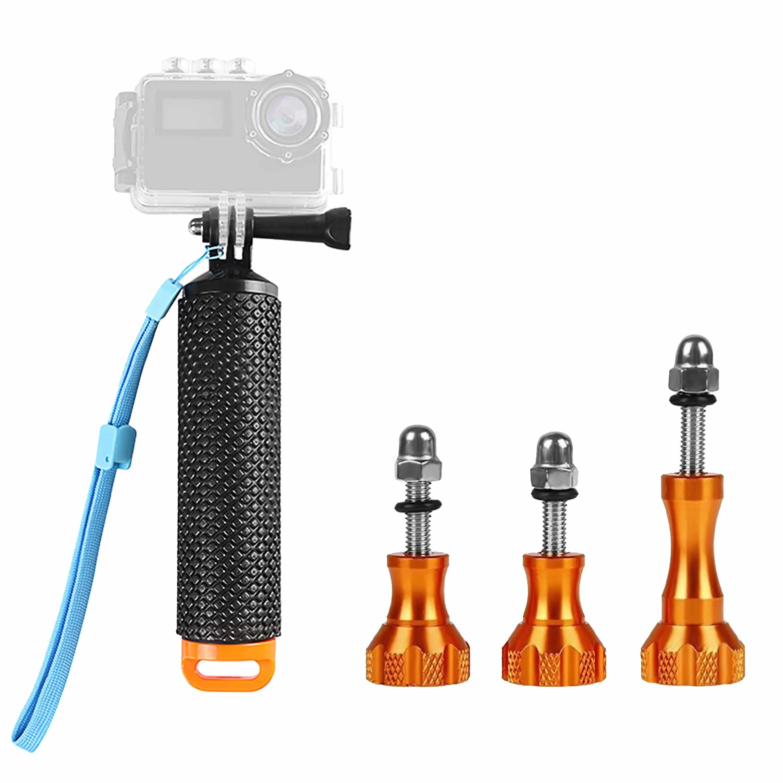 Uchwyt do pływania Action Cam podwodny, wodoszczelny statyw jednonożny z trzema długimi śrubami, unoszący się uchwyt, statyw do nurkowania GoPro Hero, kamera Action